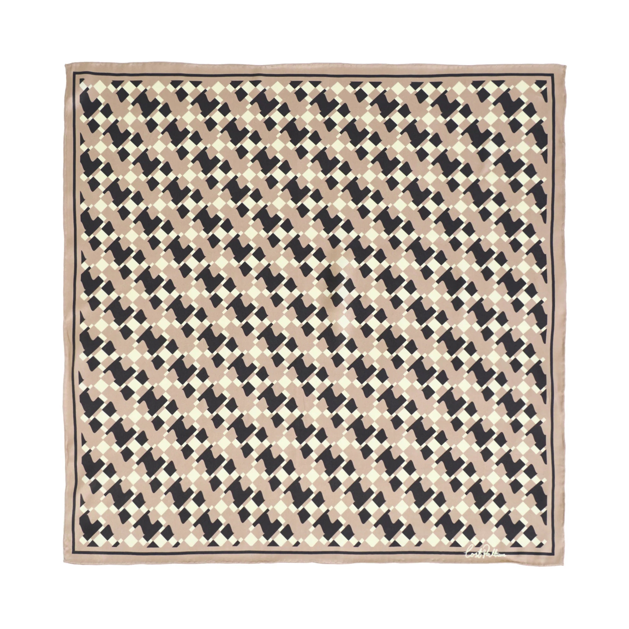 Houndstooth Moderne Silk Bandana