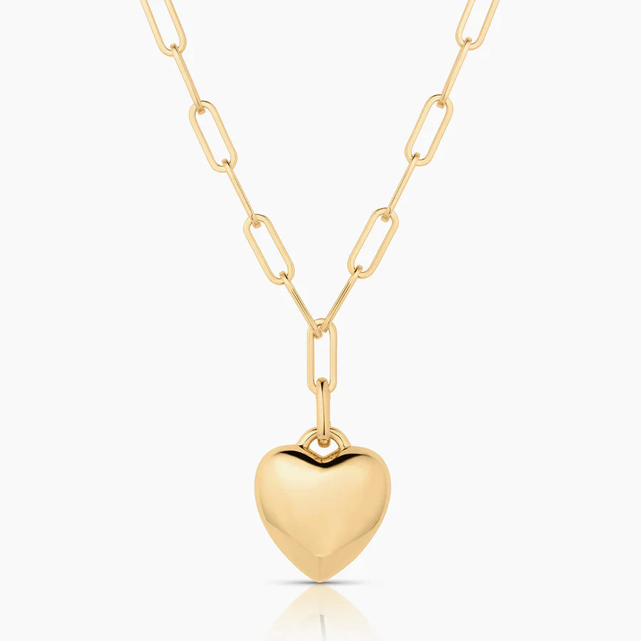 Aurelie Puffy Heart Link Necklace