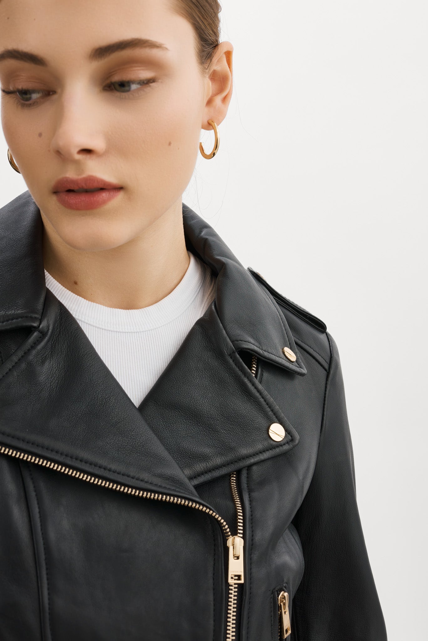 Donna Iconic Leather Biker Jacket