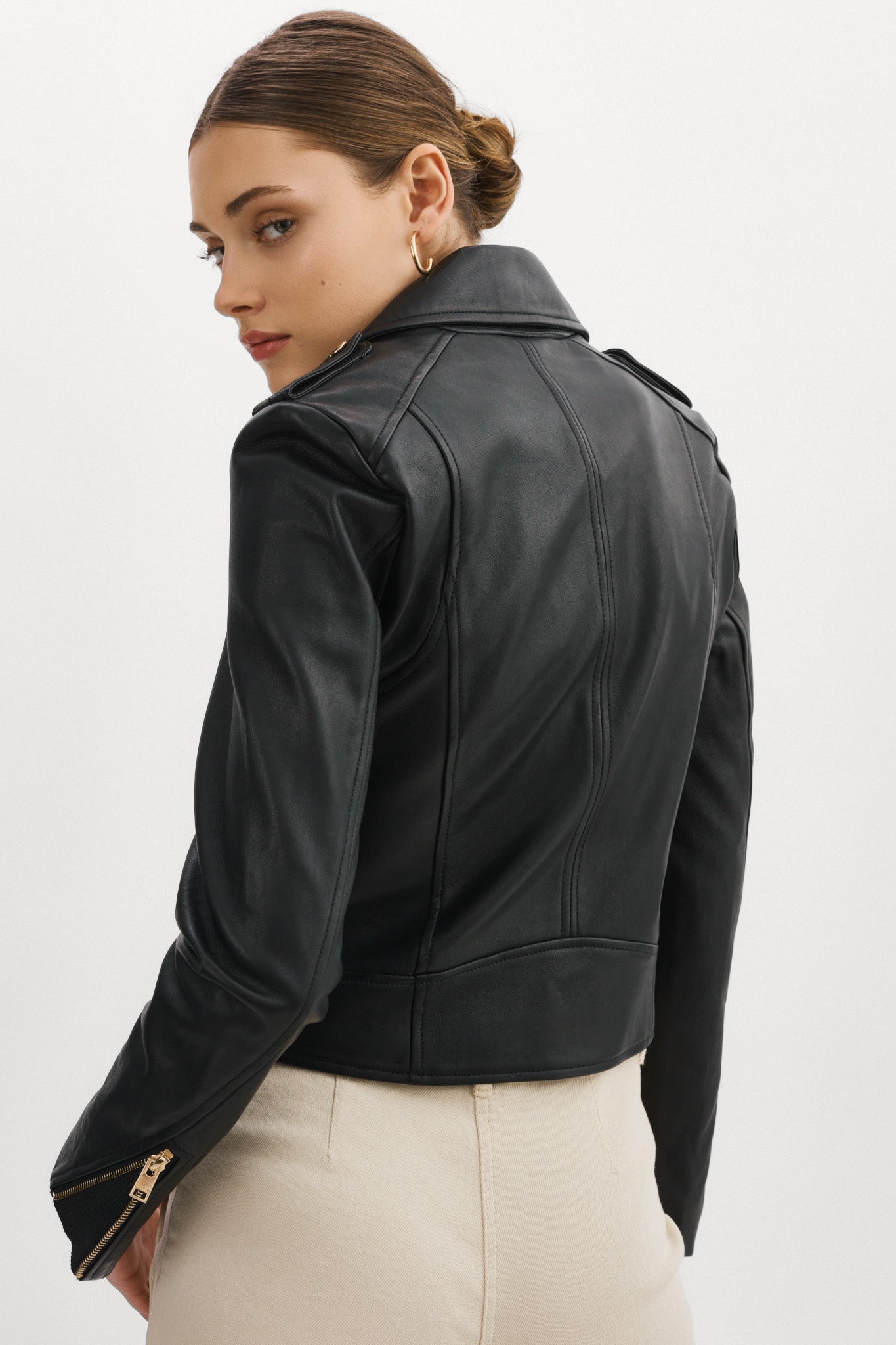 Donna Iconic Leather Biker Jacket