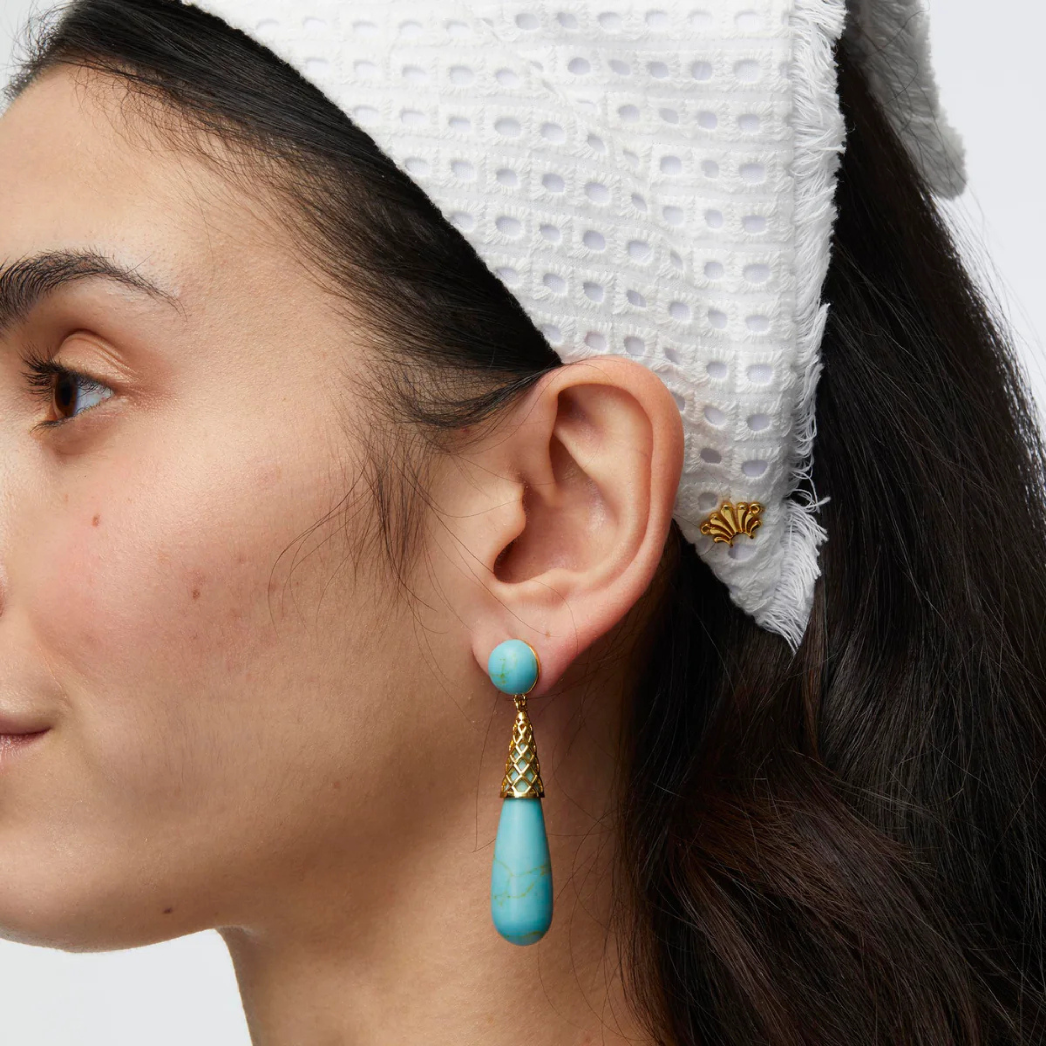 Gold Cage Drop Earring