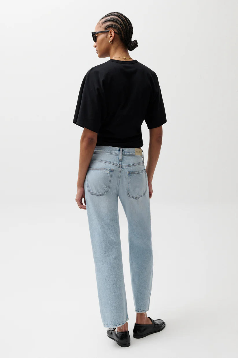 Lexi Mid Rise Bowed Straight Denim