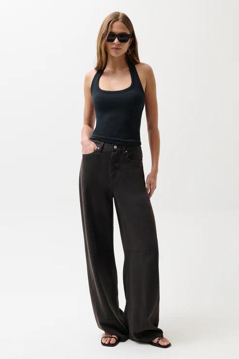Sydney High Rise Bowed Linen Wide Leg
