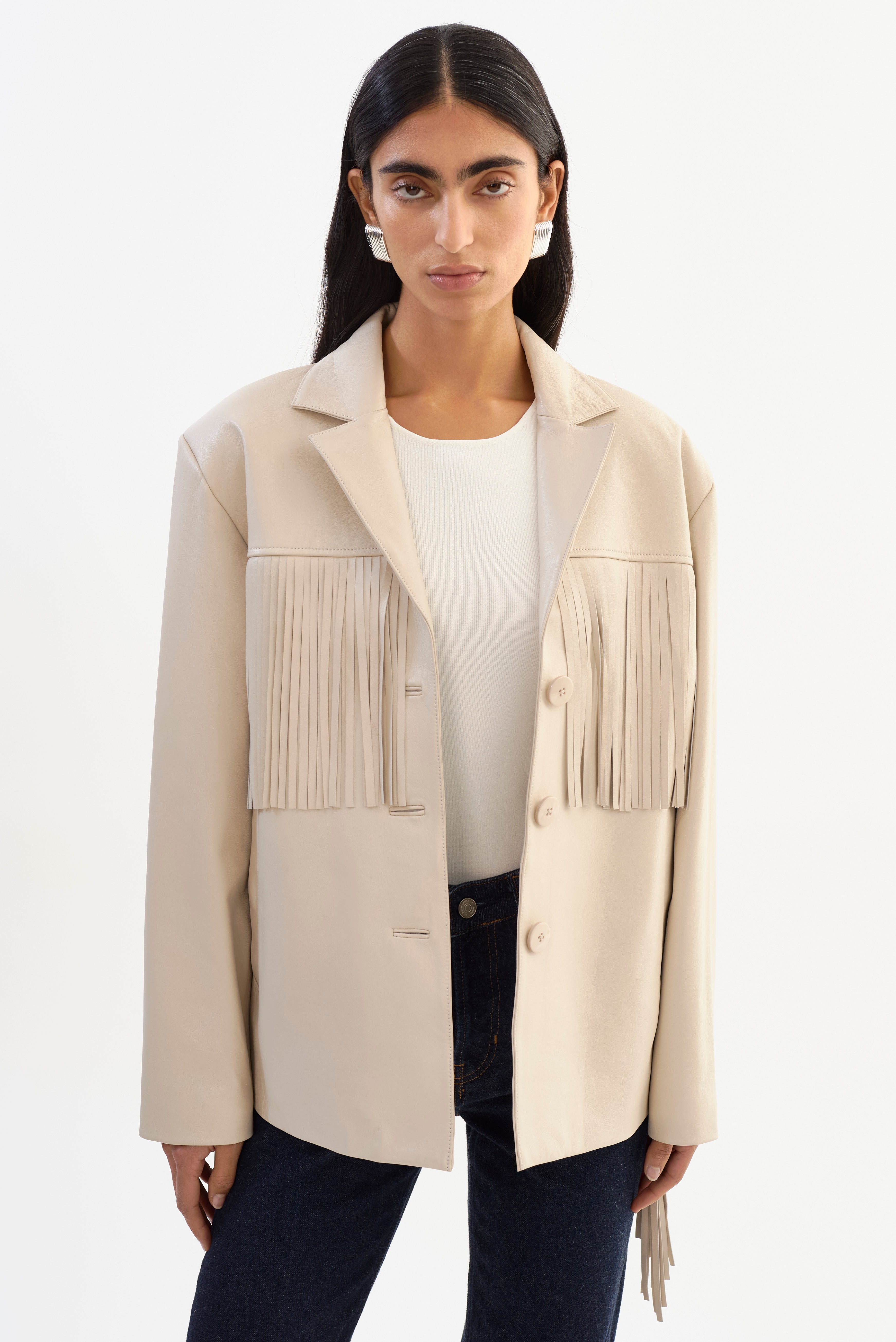 Rianne Leather Fringe Jacket
