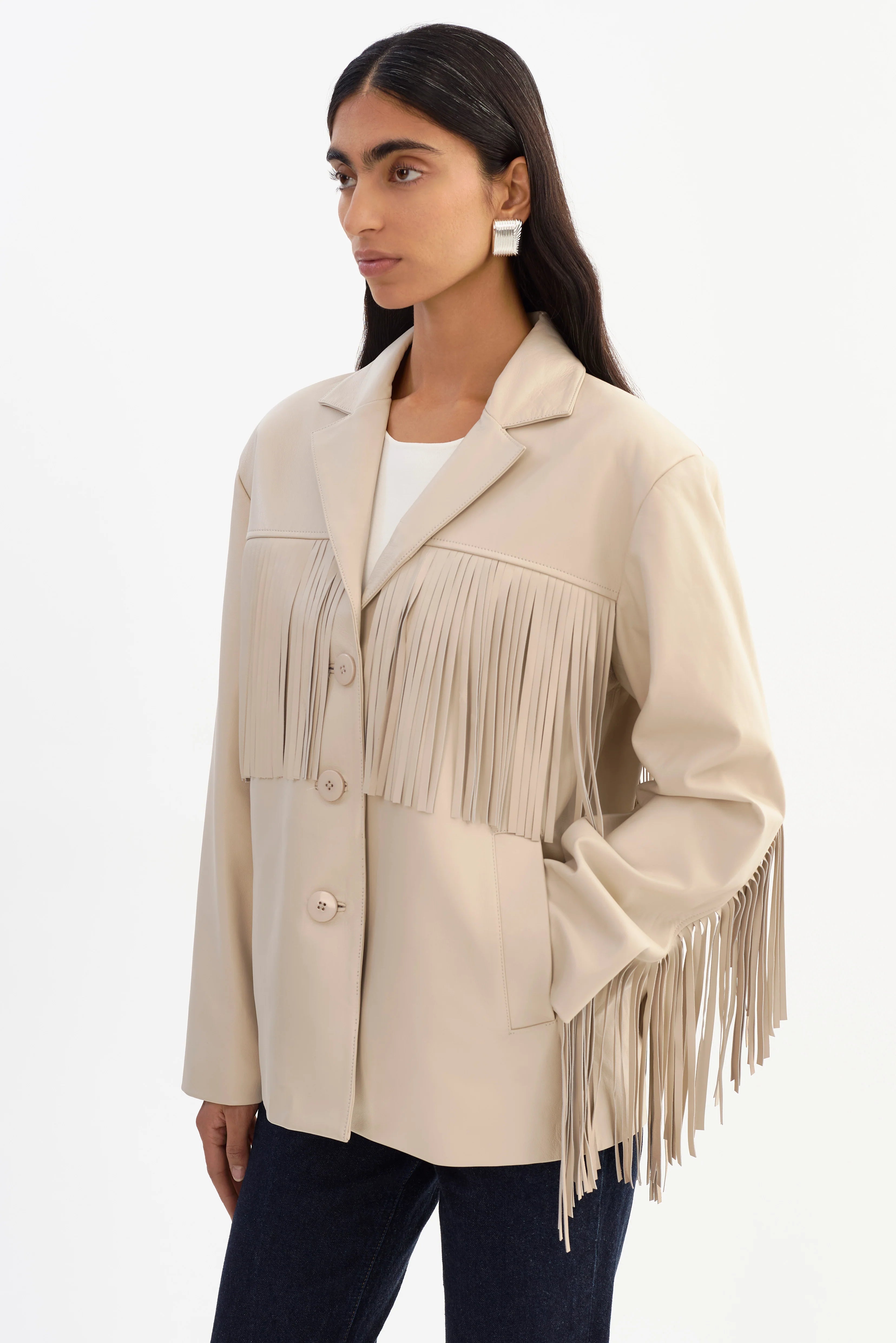 Rianne Leather Fringe Jacket