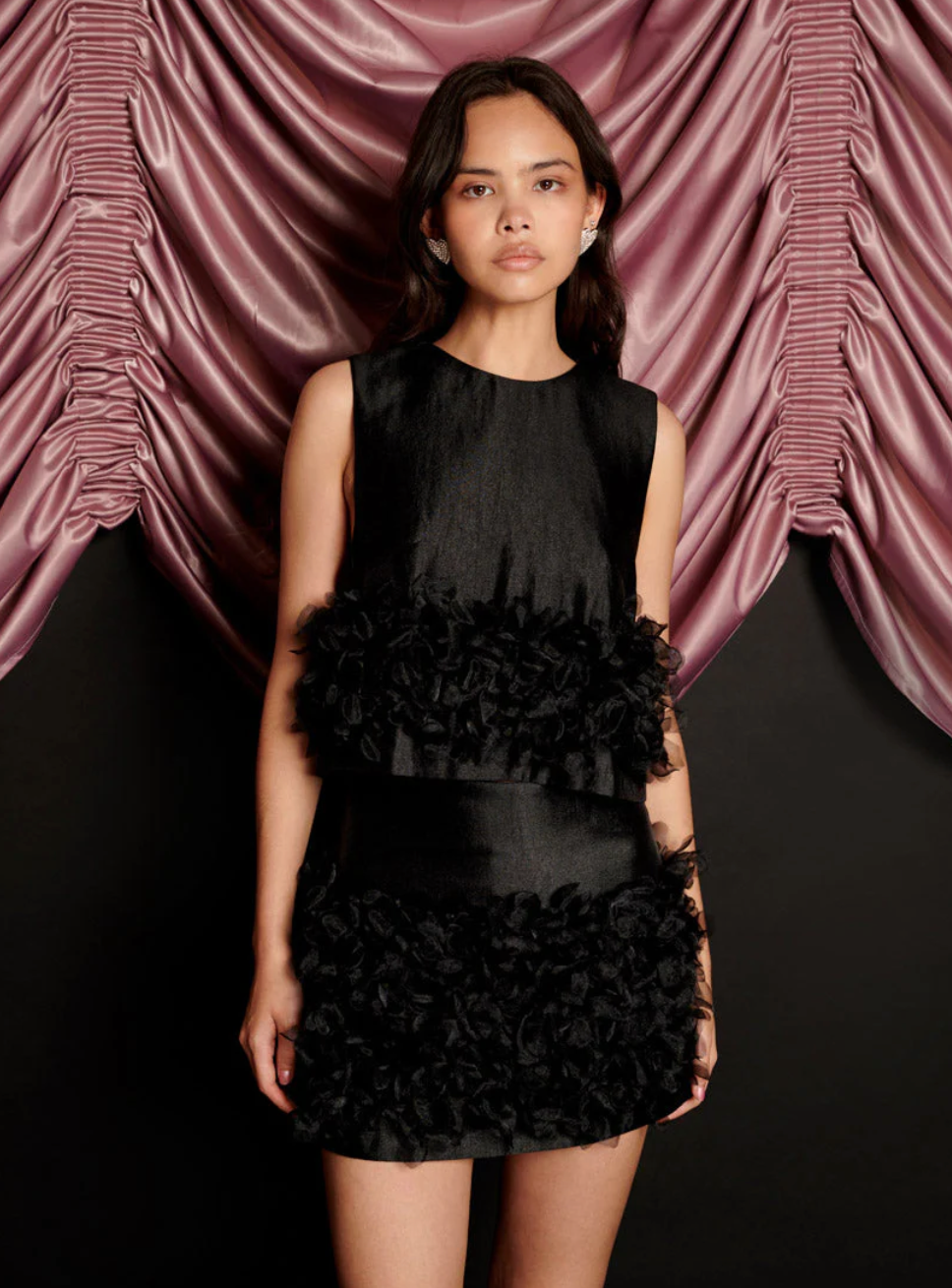 Plume Organaza Mini Skirt