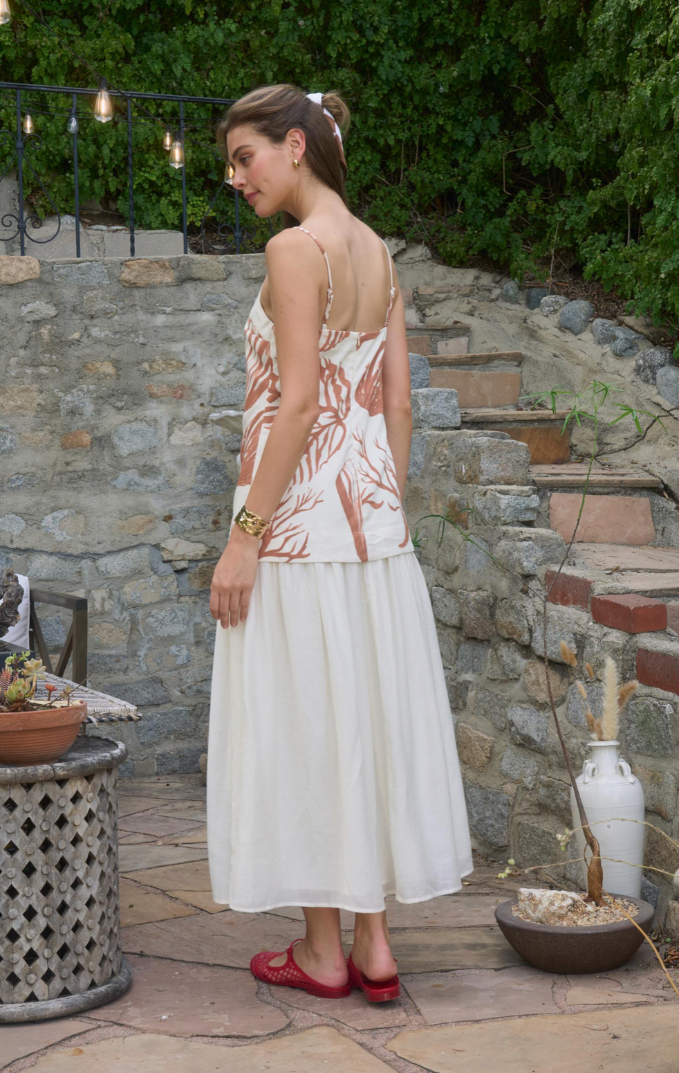 Spaghetti strap Seashell Midi Dress