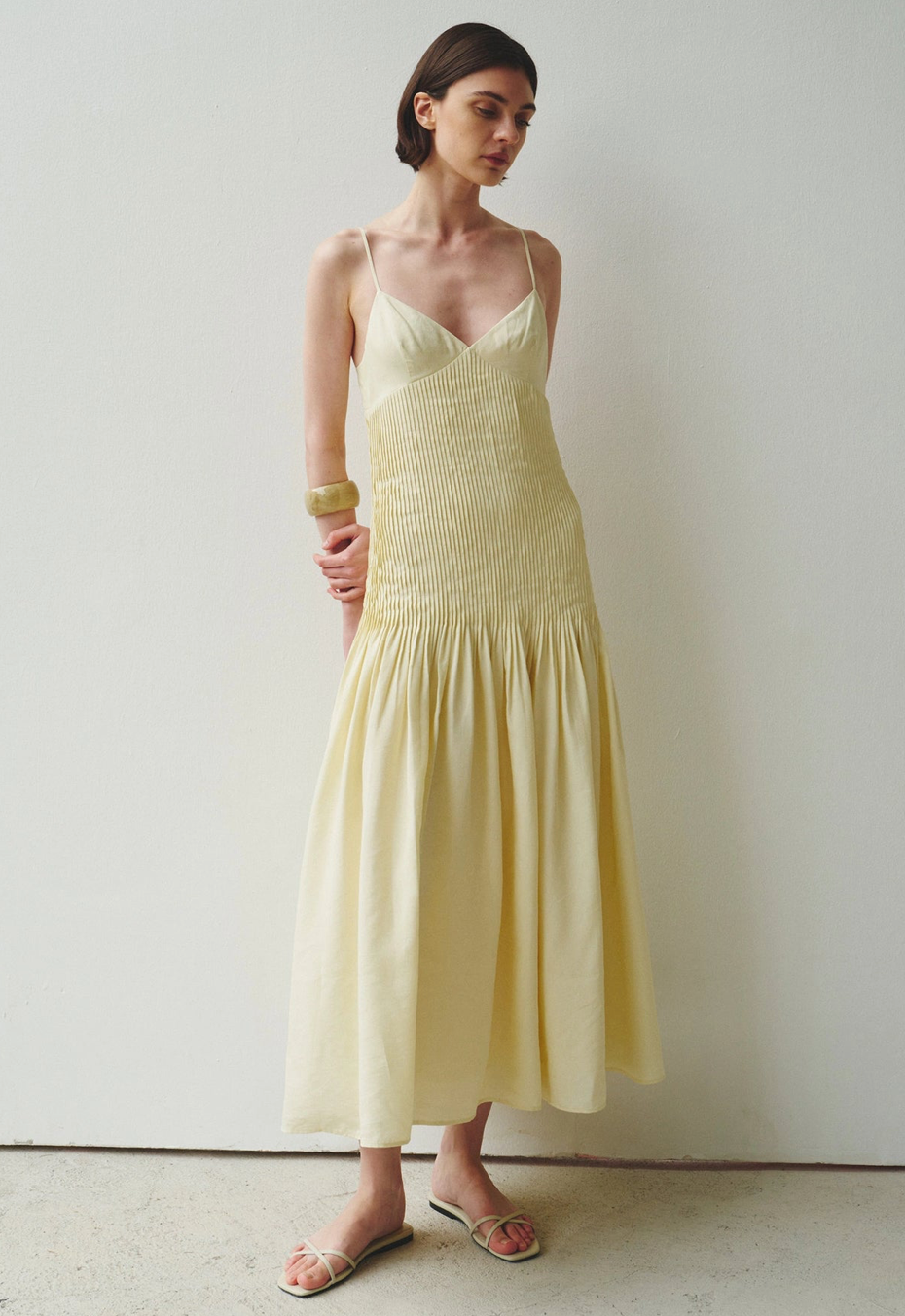 Fleursonne Pintucked Midi Dress