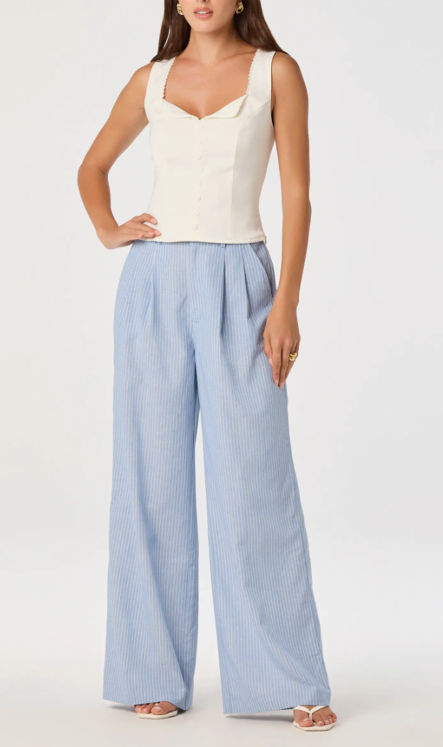 Linsey Pinstripe Wide Leg Pant