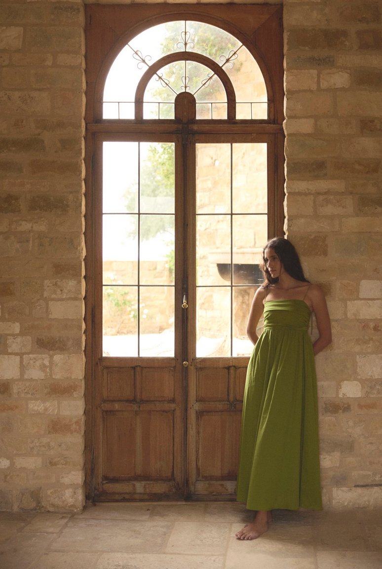 Aurora Ruched Organic Cotton Maxi