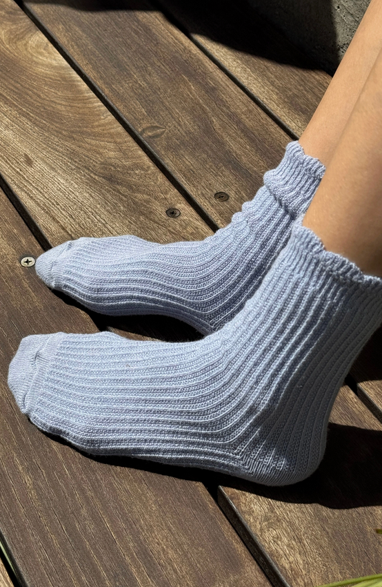 Linen Scallop Sock