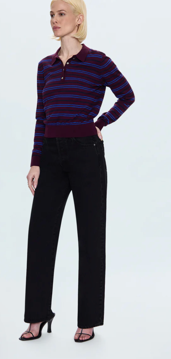 Tate High Rise Bowed Wide Leg