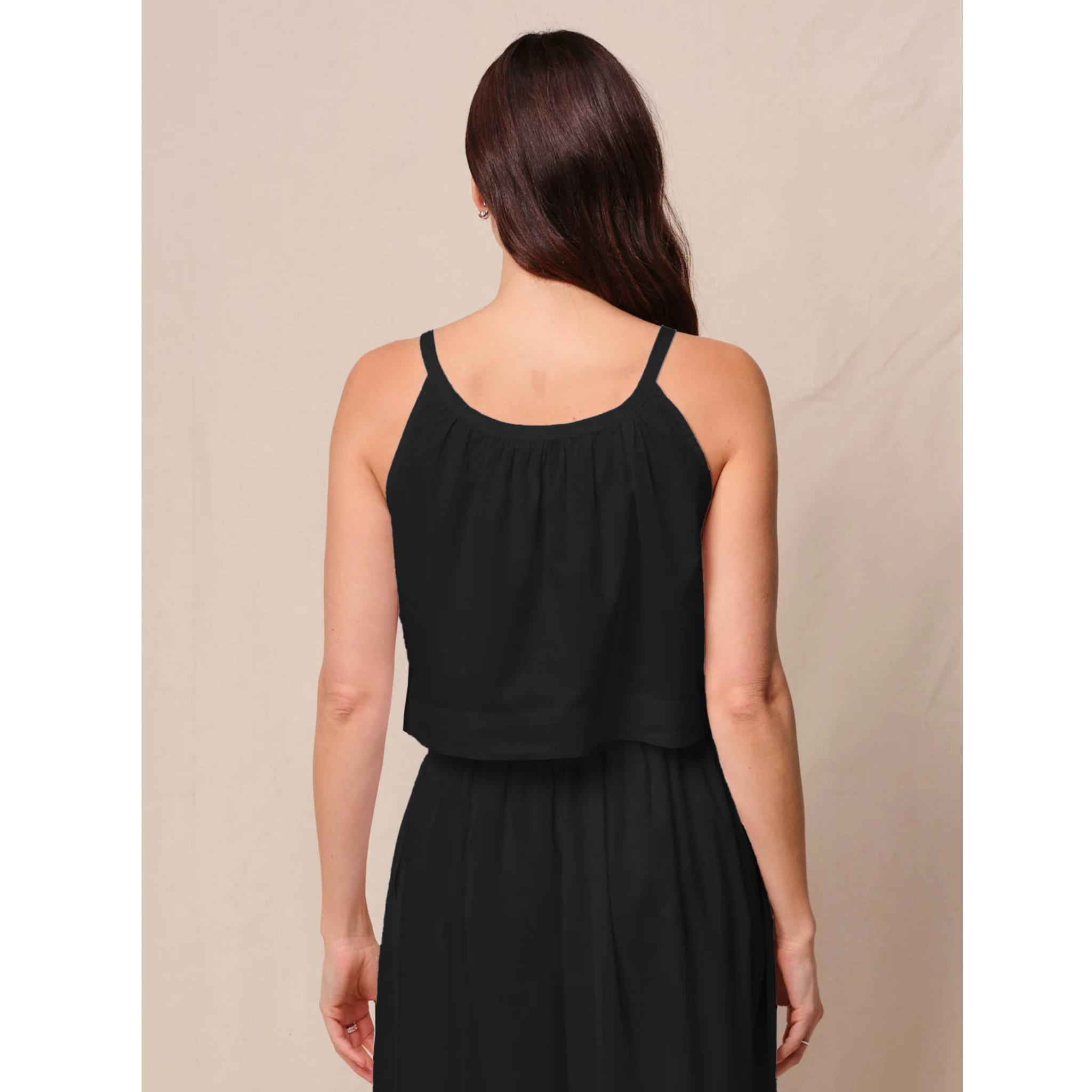 Stateside Voile Cropped Button Cami