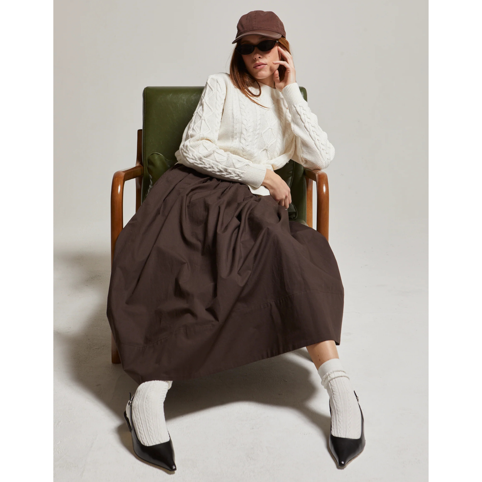 Kate Poplin Pleated Skirt