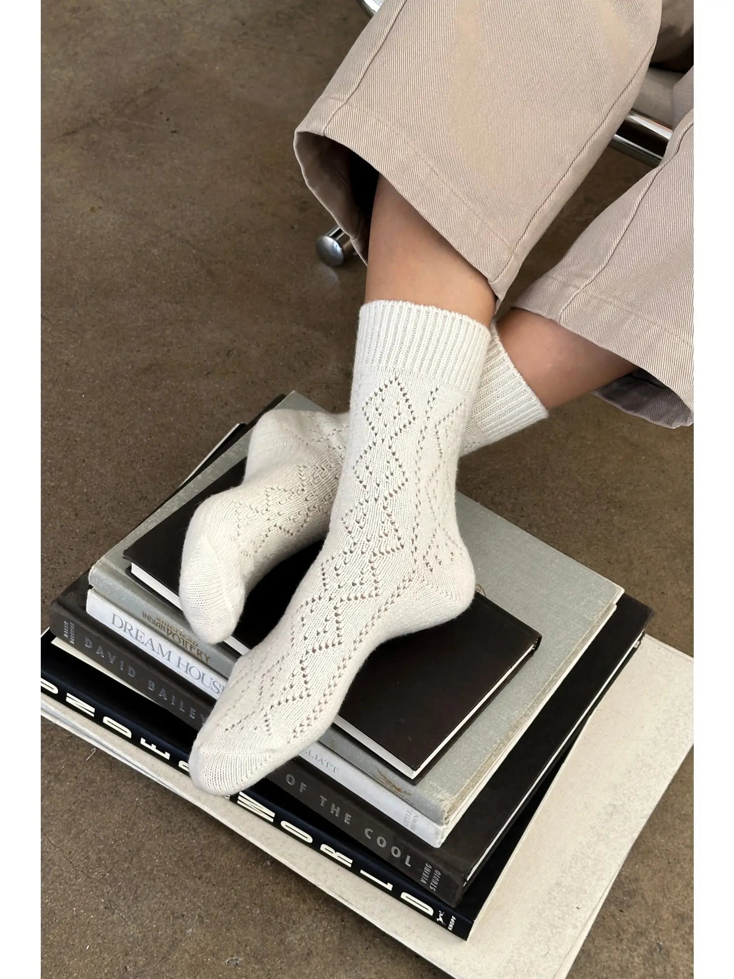 Cashmere Pointelle Socks