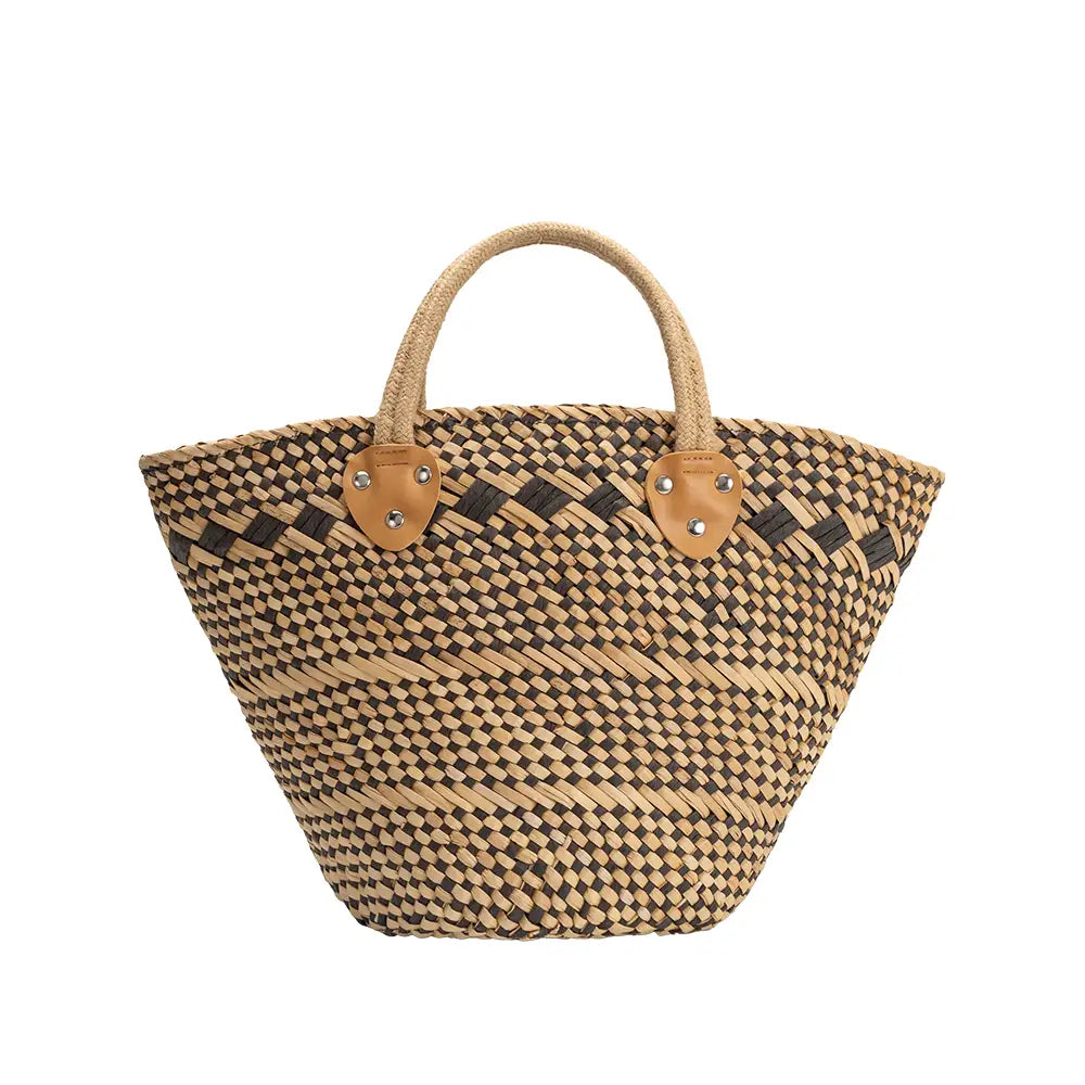 Martha Black Straw Tote