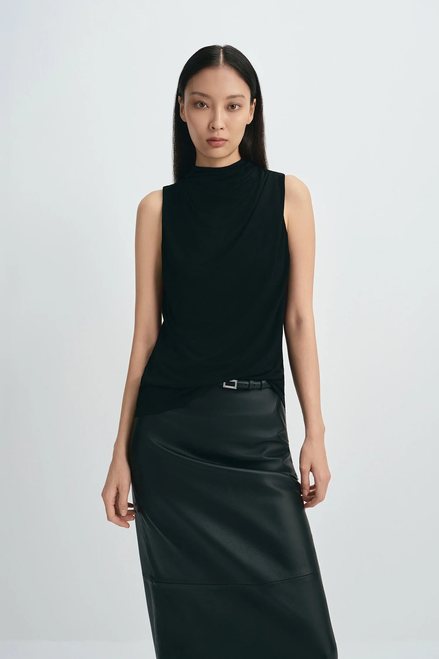 Alessia Draped High Neck Top