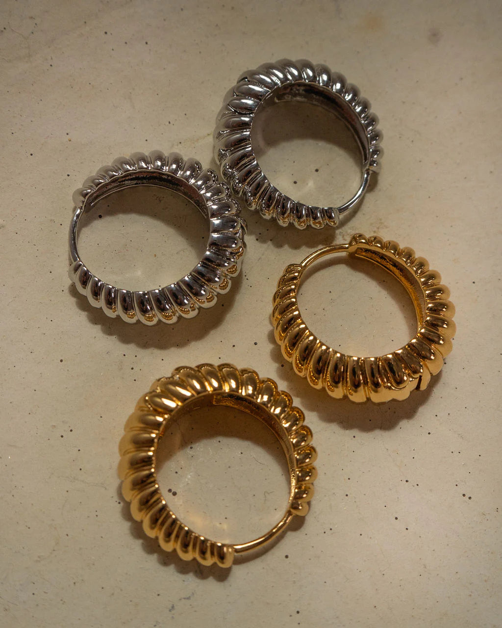 Ridged Marbella Hoops