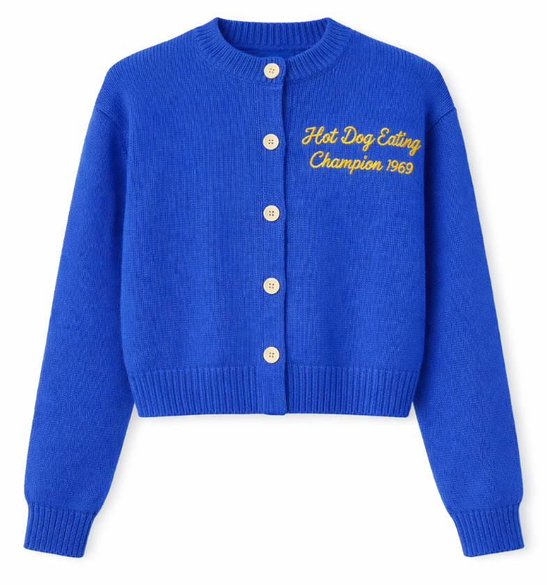 Mr Rogers Hot Dog Cardigan