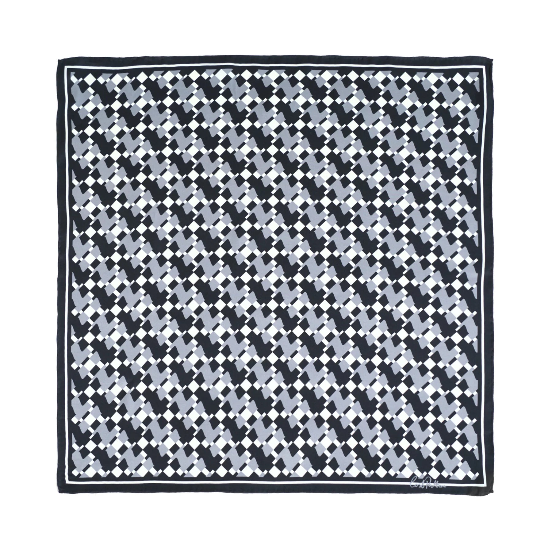Houndstooth Moderne Silk Bandana