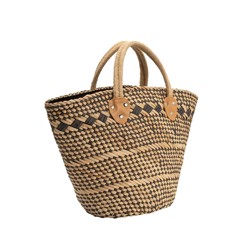 Martha Black Straw Tote
