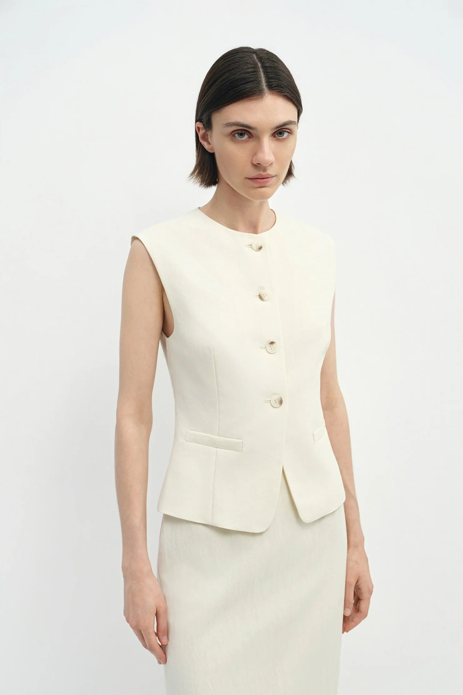 Elira Button Front Vest