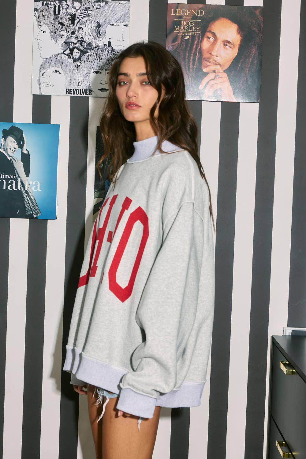 'OH-IO & OH' Reversible Mockneck Sweatshirt