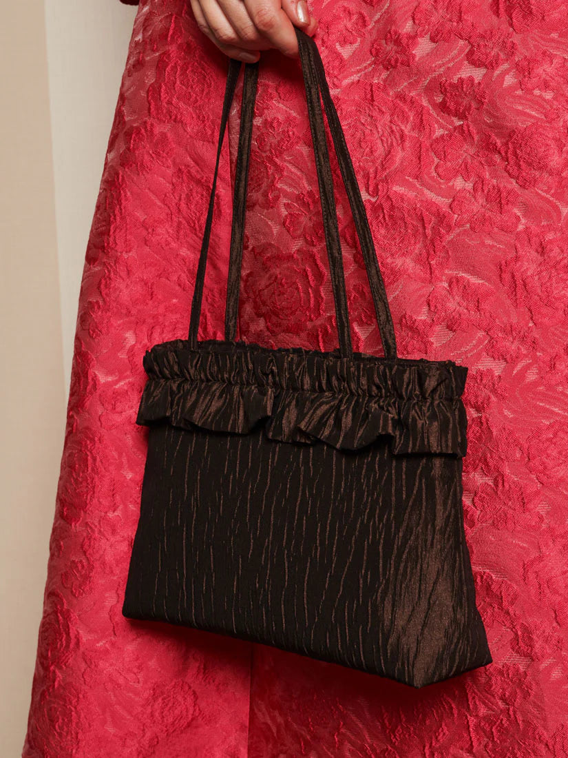 Antique Jacquard Ruffle Bag