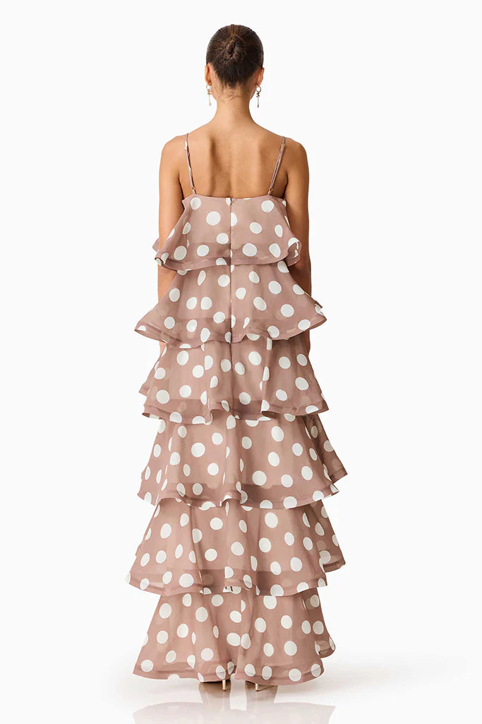 Sola Polkadot Tiered Maxi Dress