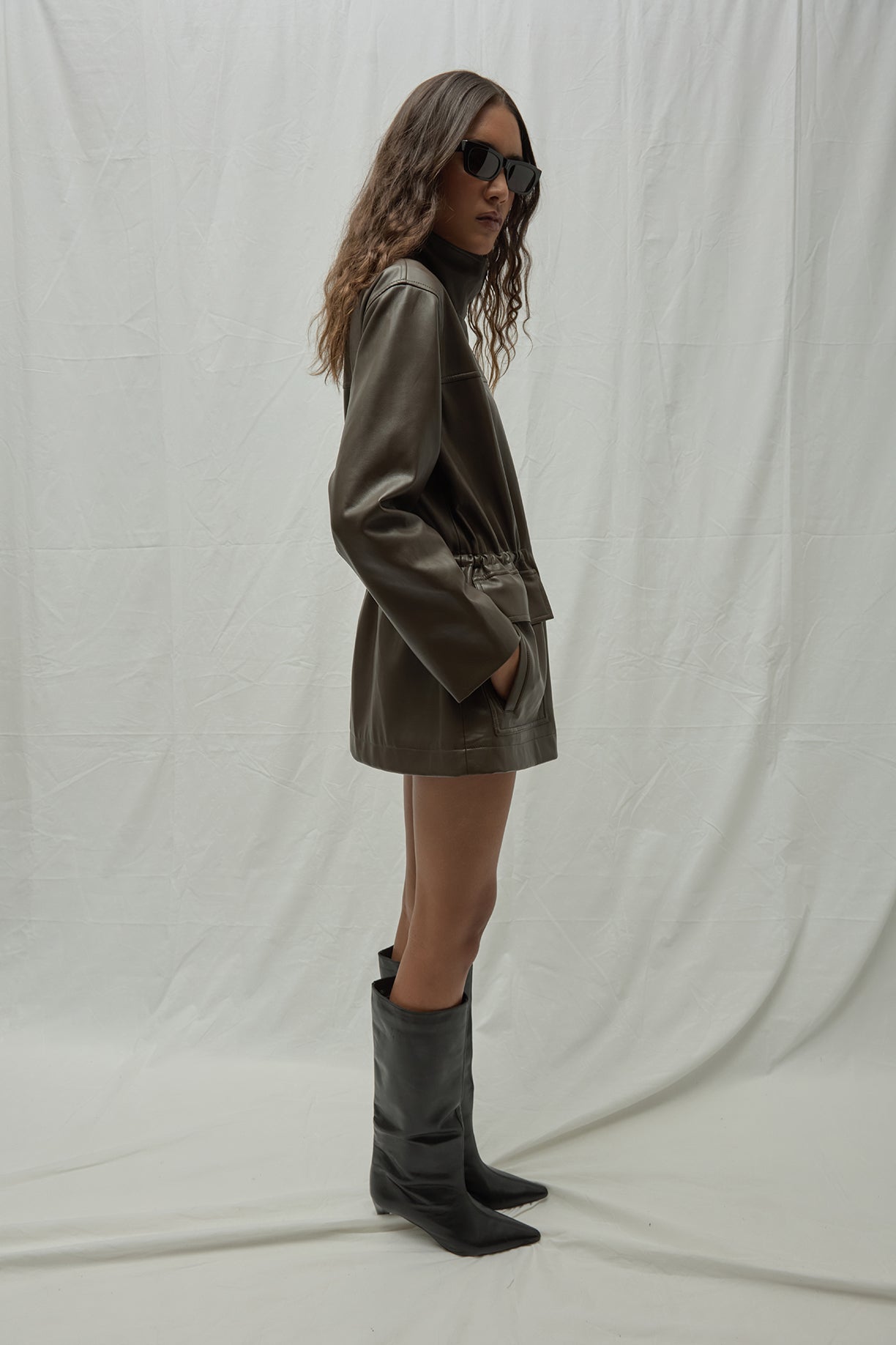 Edie Sans Leather Parka