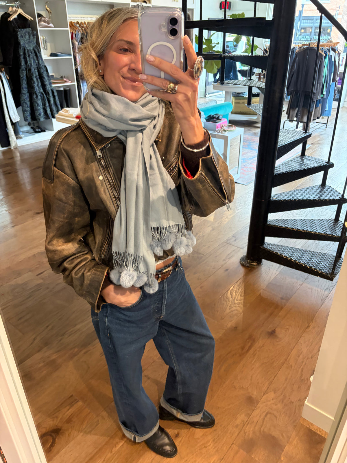 Cashmere & Rex Pom Wrap