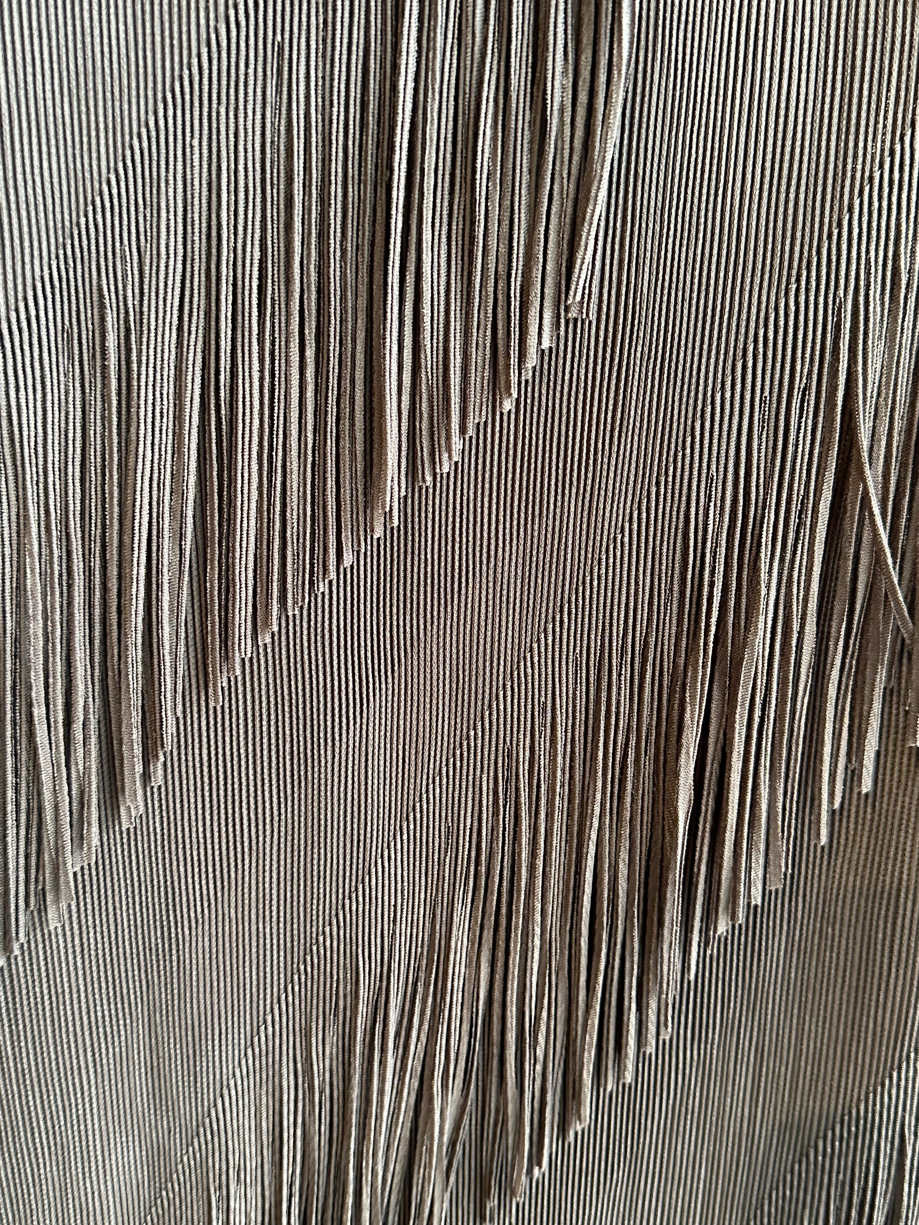 Plisse Pencil Skirt with Bias Fringe