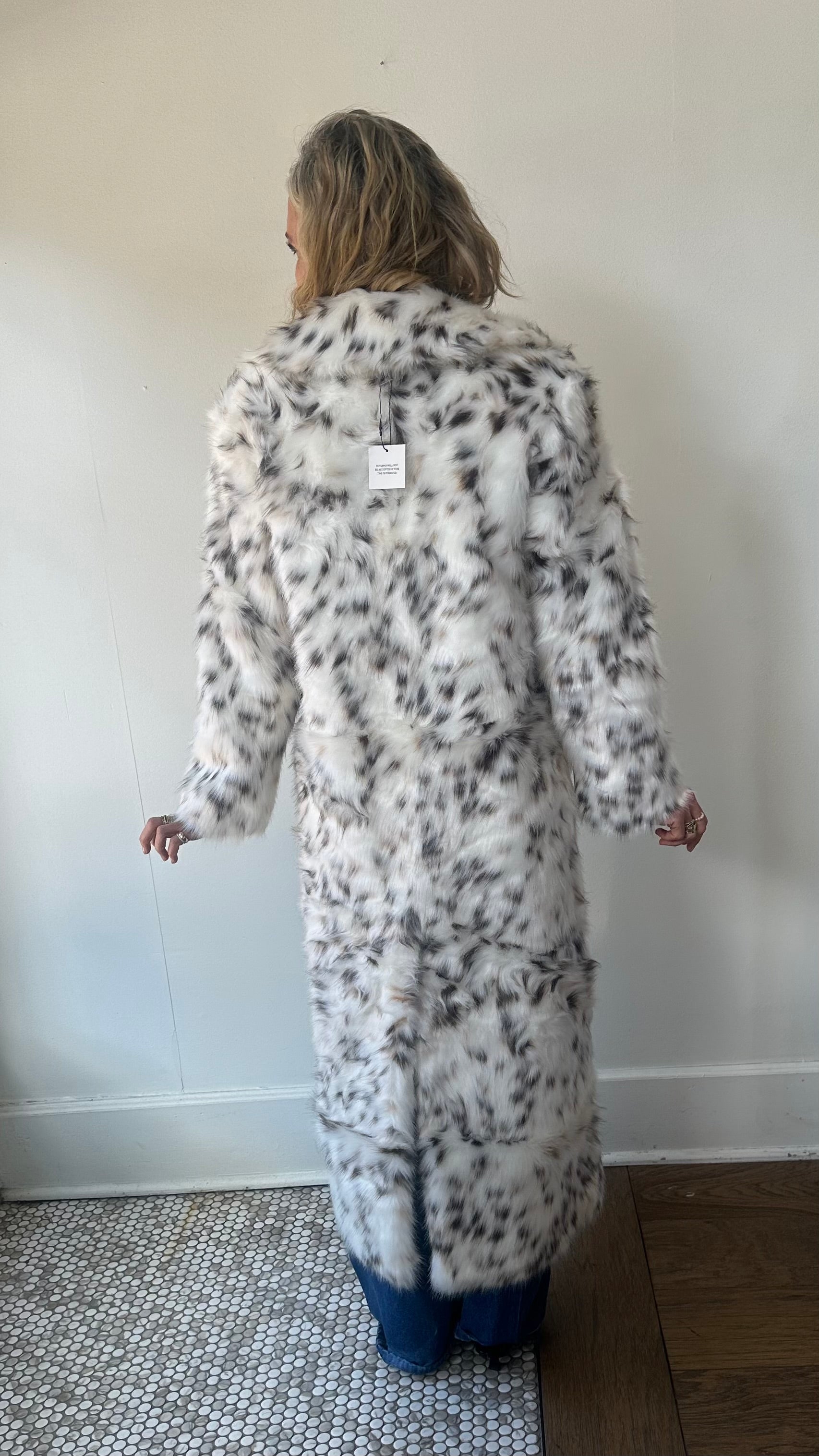 Gabrielle Snow Leopard Maxi Coat