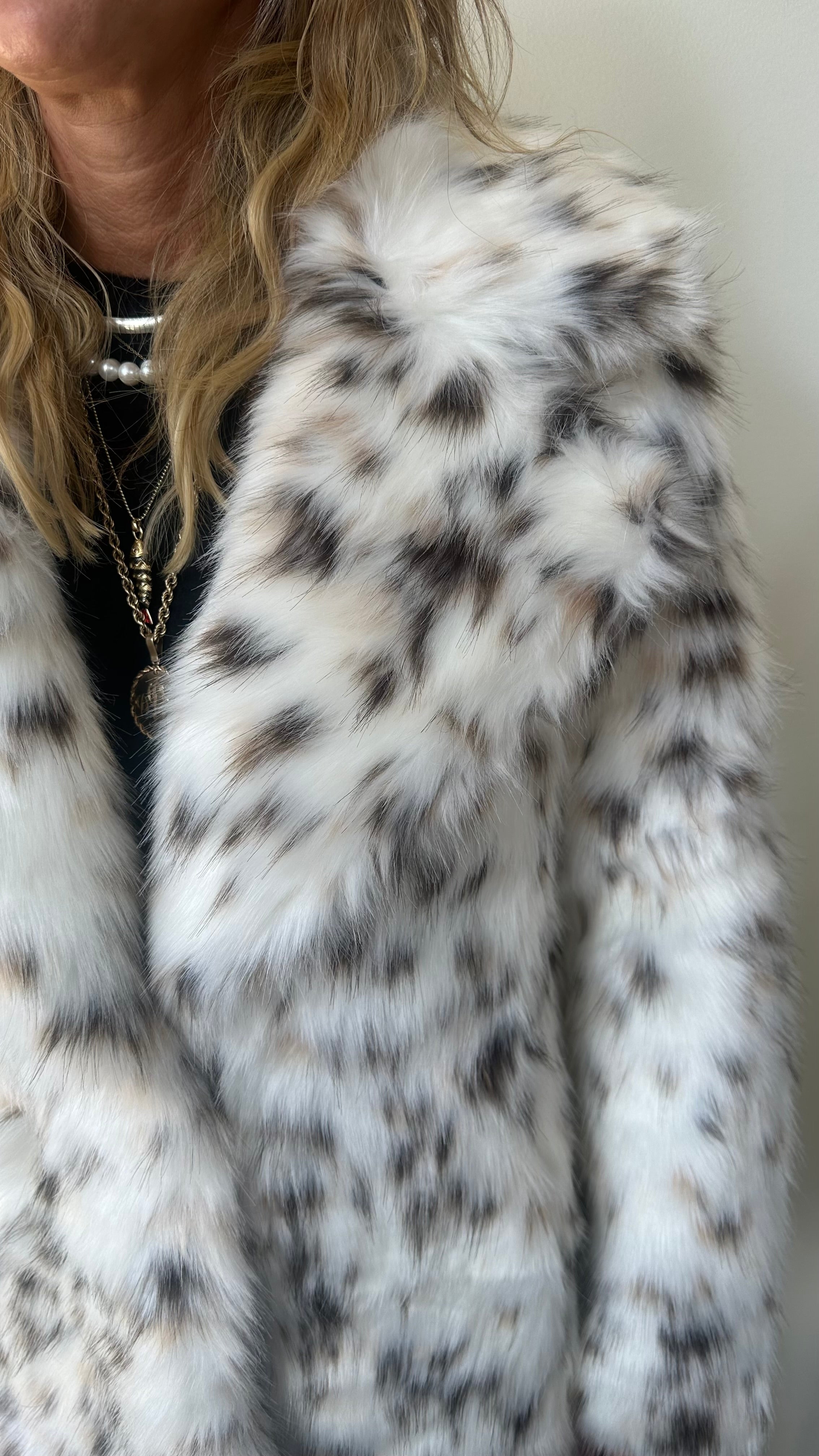 Gabrielle Snow Leopard Maxi Coat