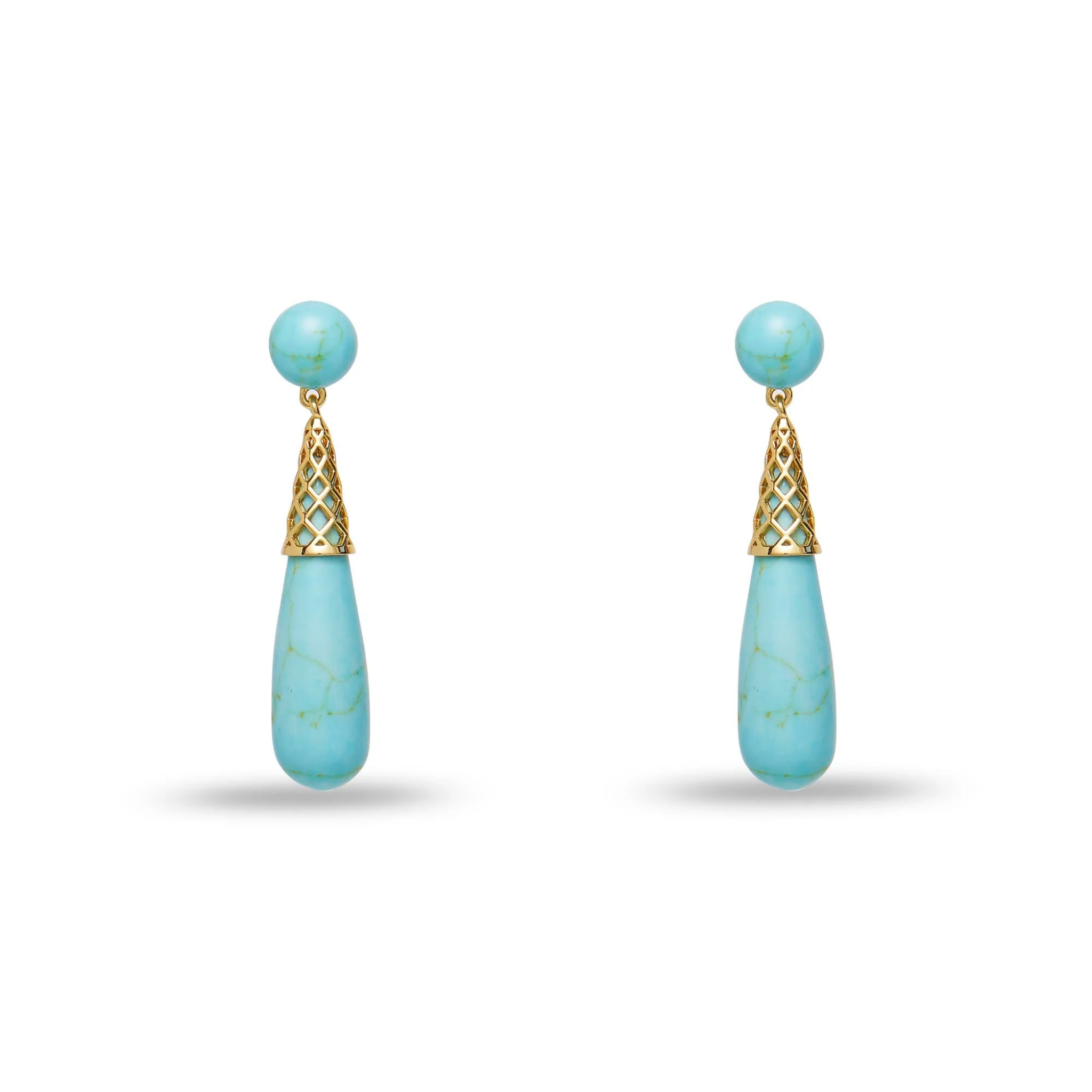 Gold Cage Drop Earring