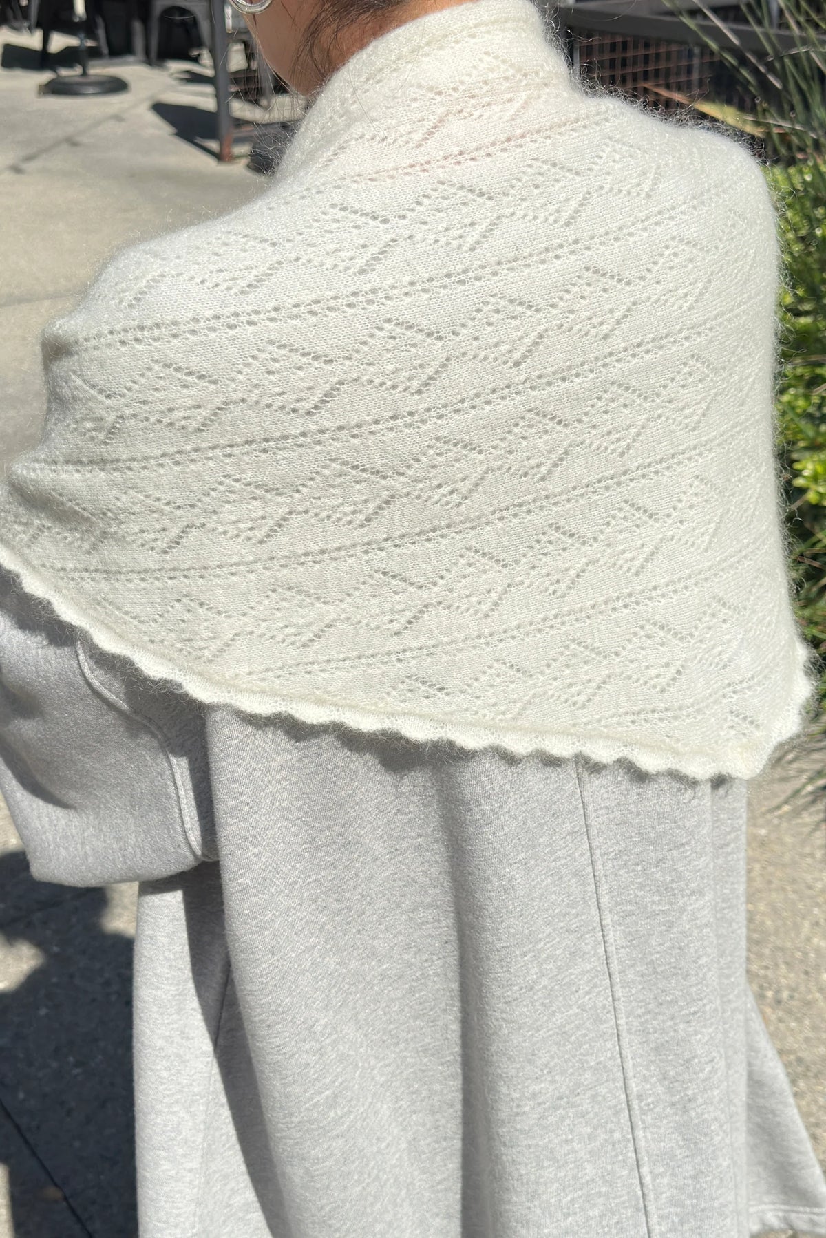 Monhair Pointelle Shawl