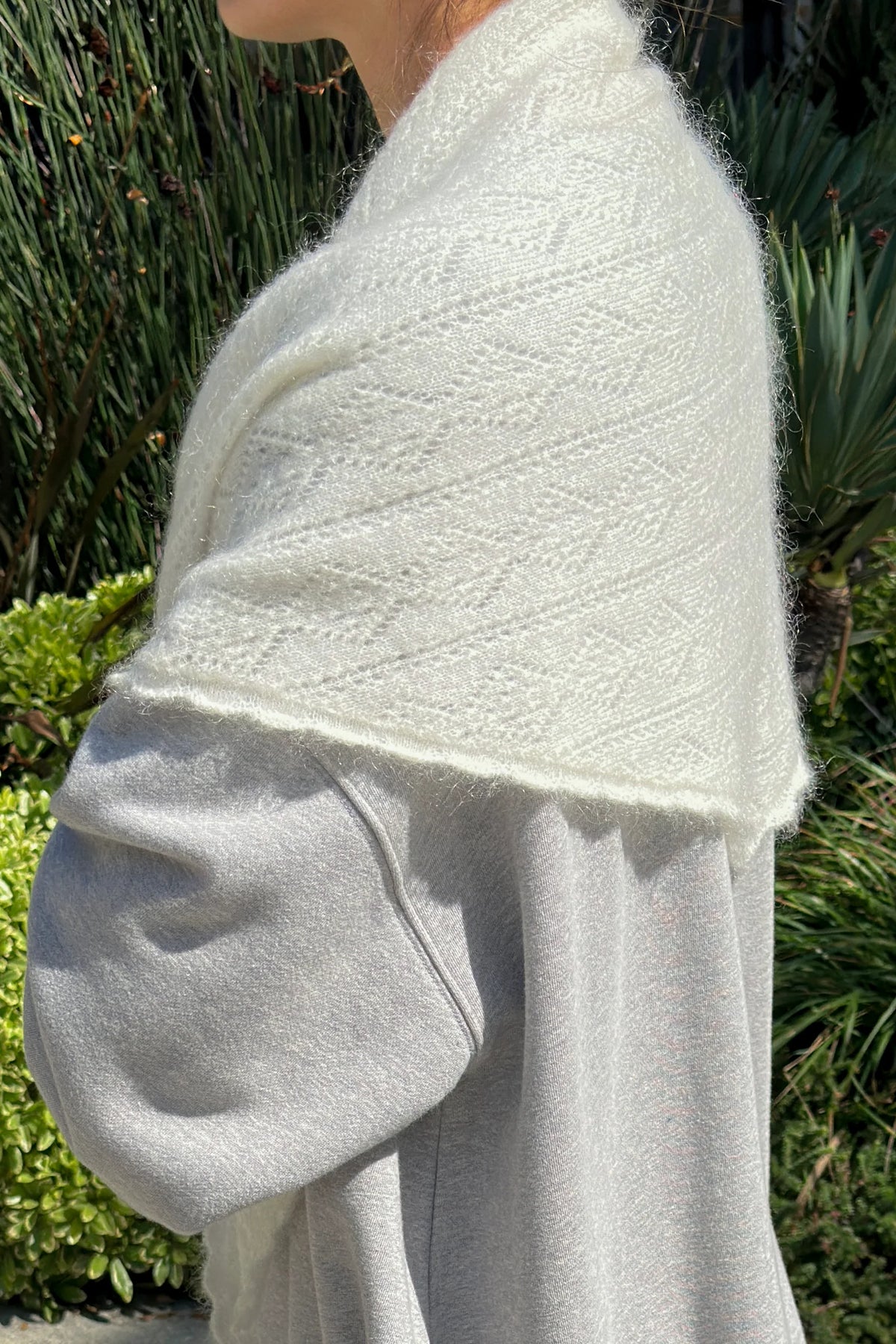 Monhair Pointelle Shawl