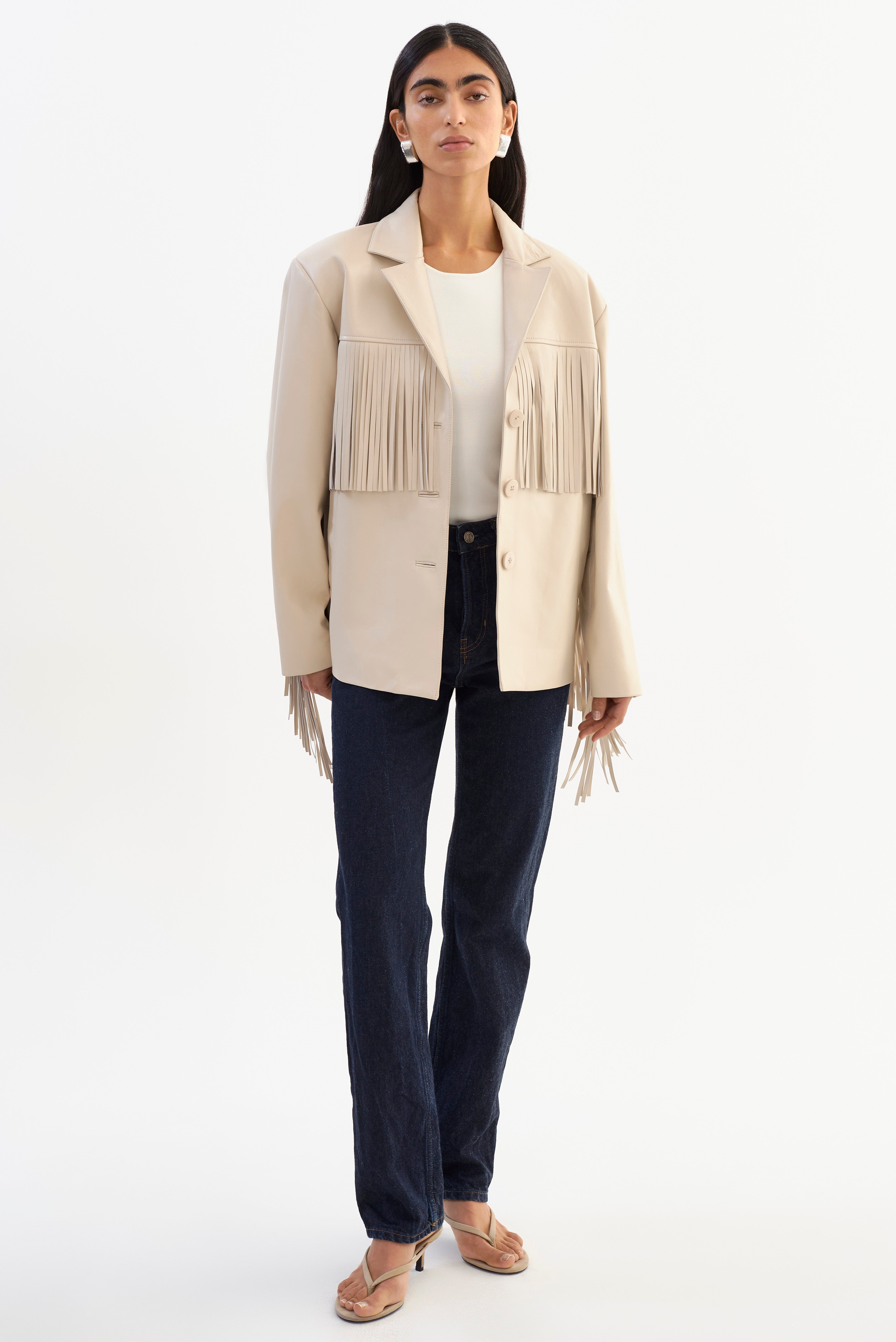 Rianne Leather Fringe Jacket