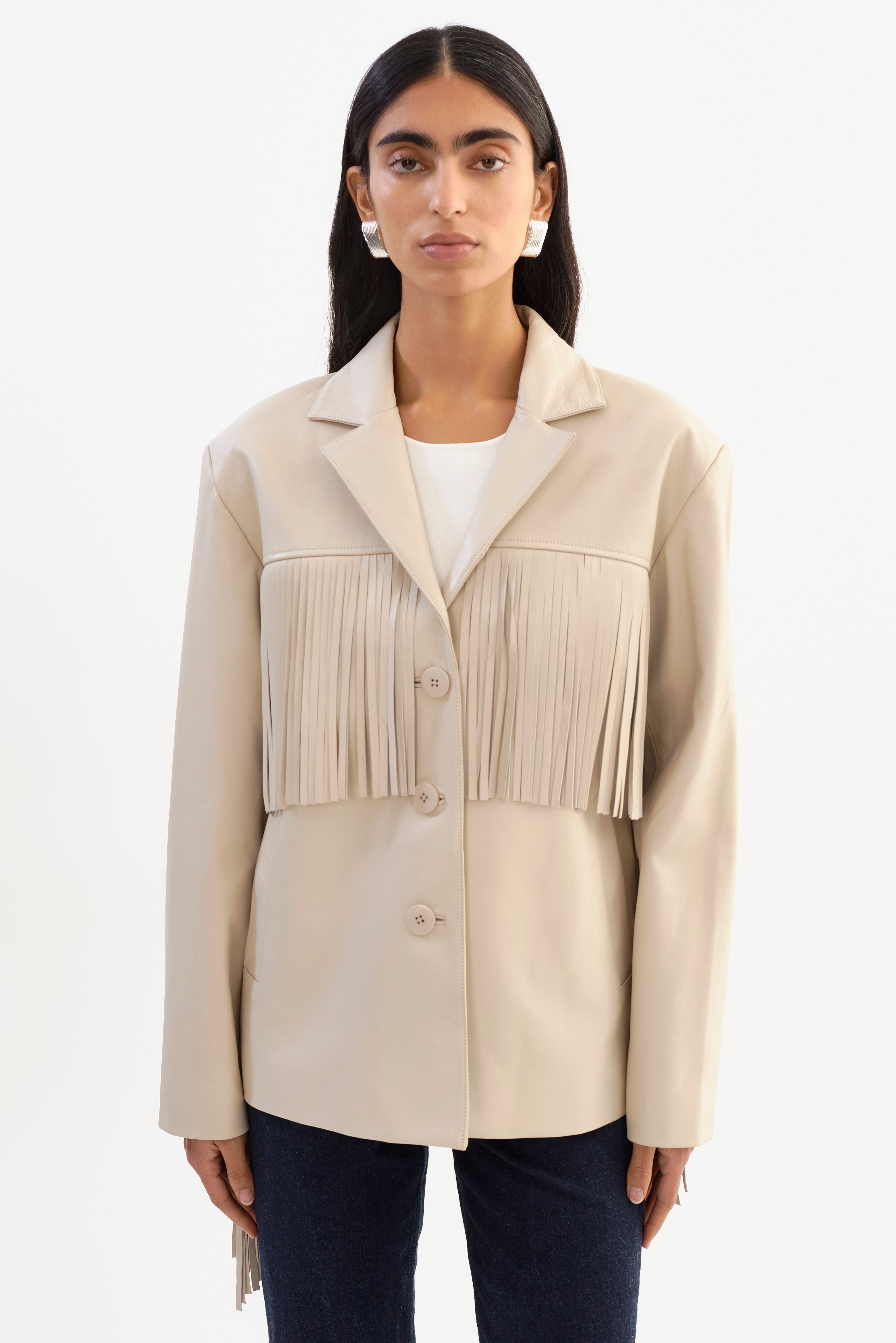 Rianne Leather Fringe Jacket