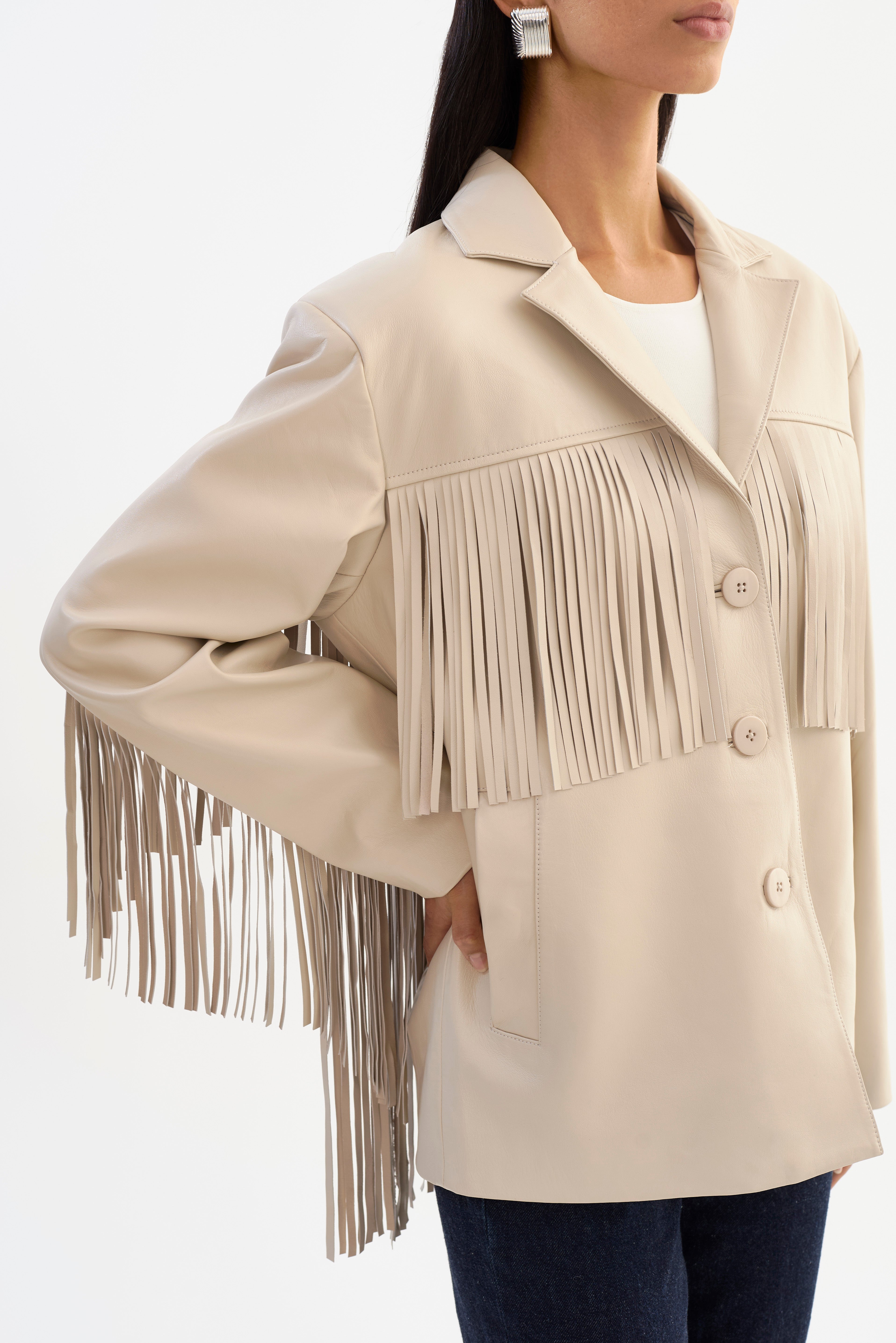 Rianne Leather Fringe Jacket