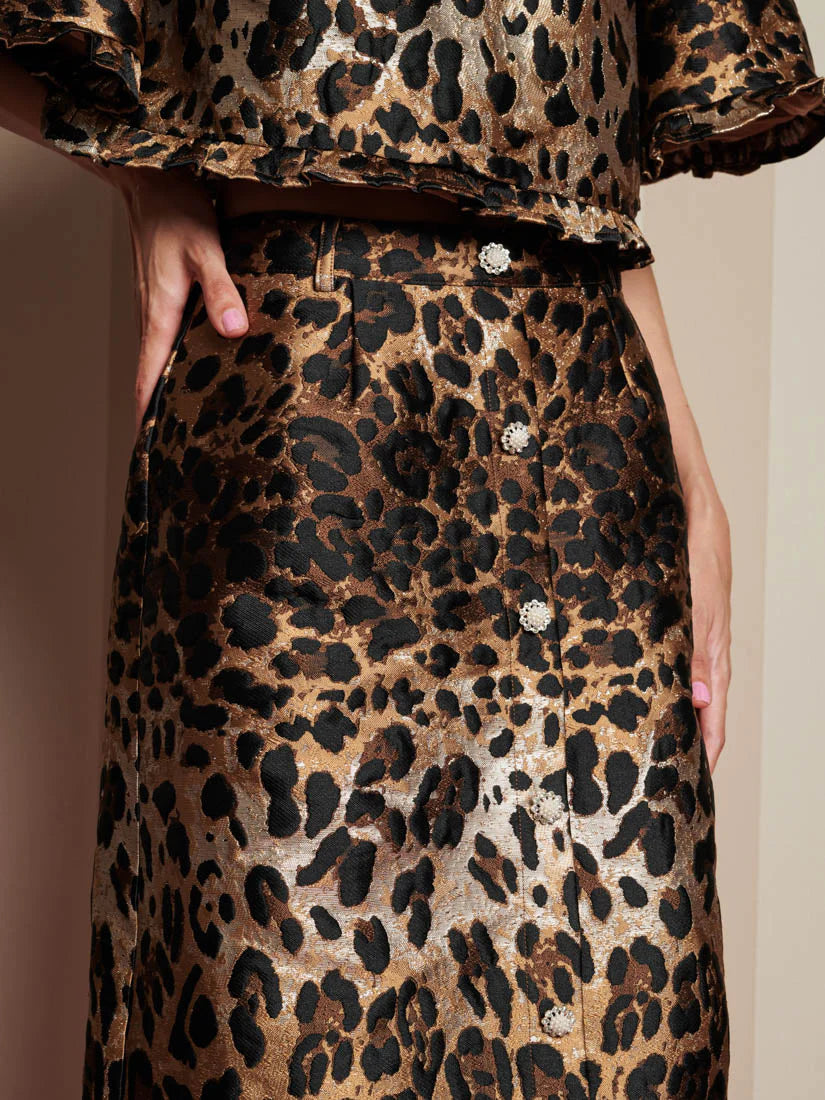 Suite Leopard Jacquard Skirt
