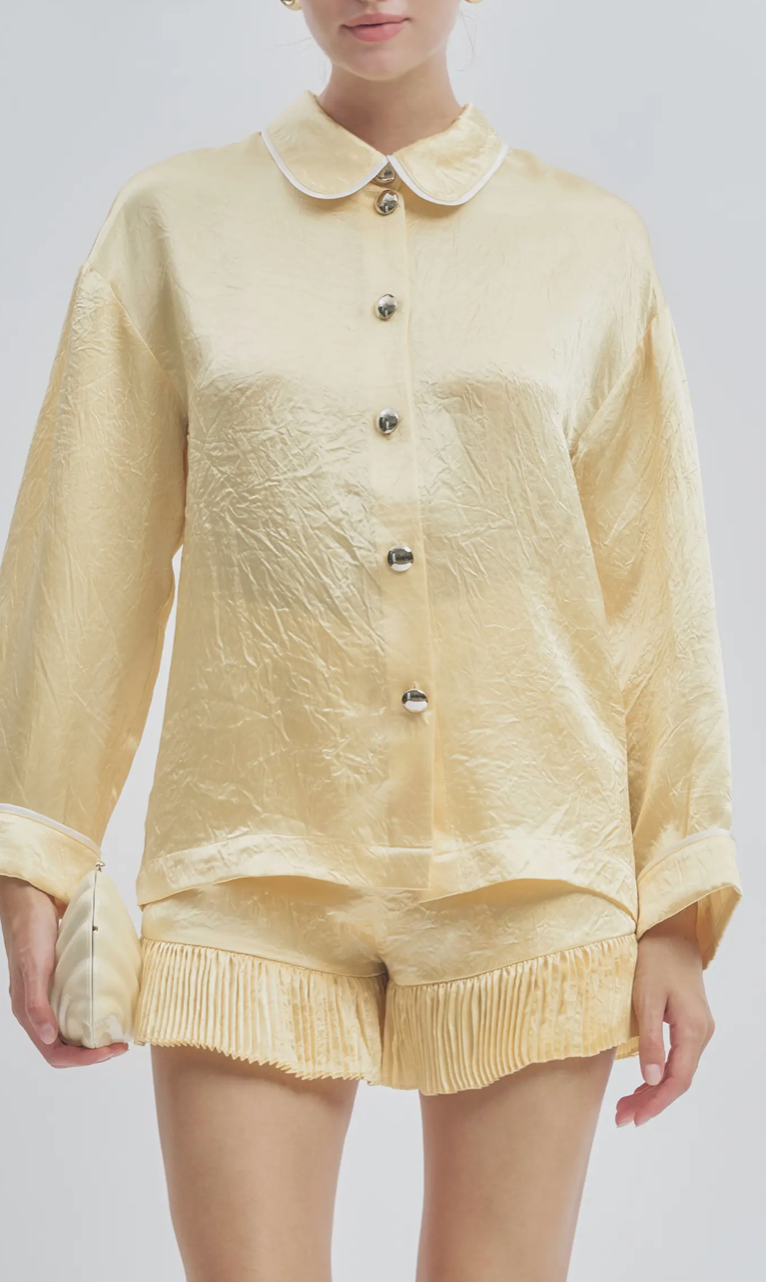 Marsh Crushed Satin Flutter Shorts
