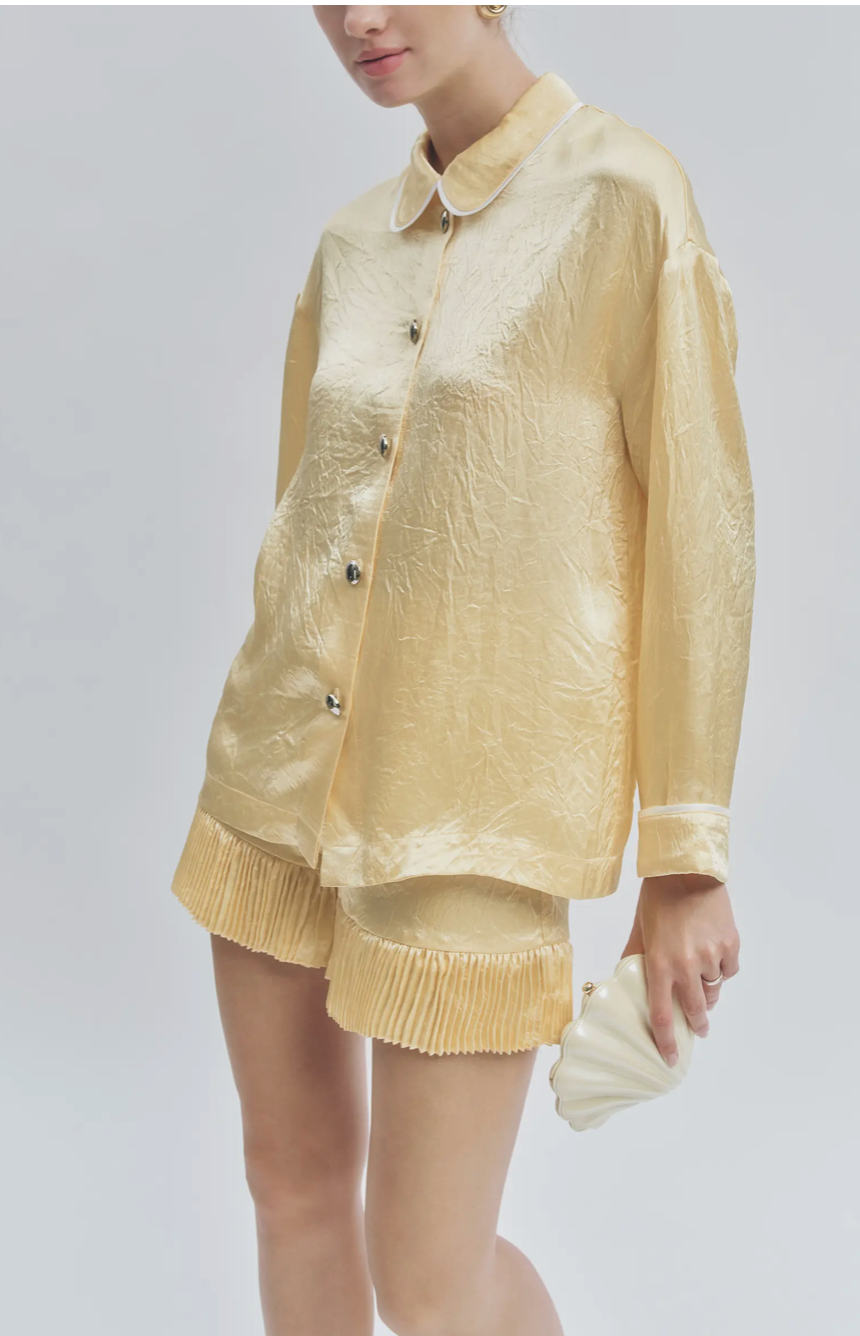 Marsh Crushed Satin Flutter Shorts