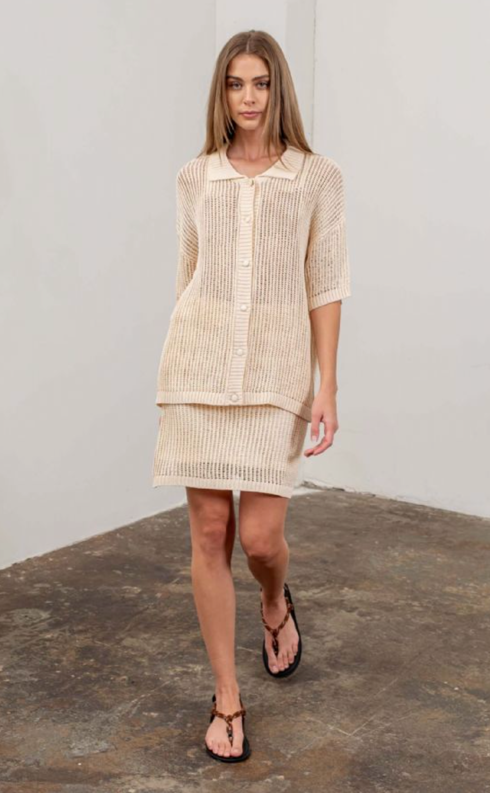 Crochet Knit Short Sleeve Cardigan