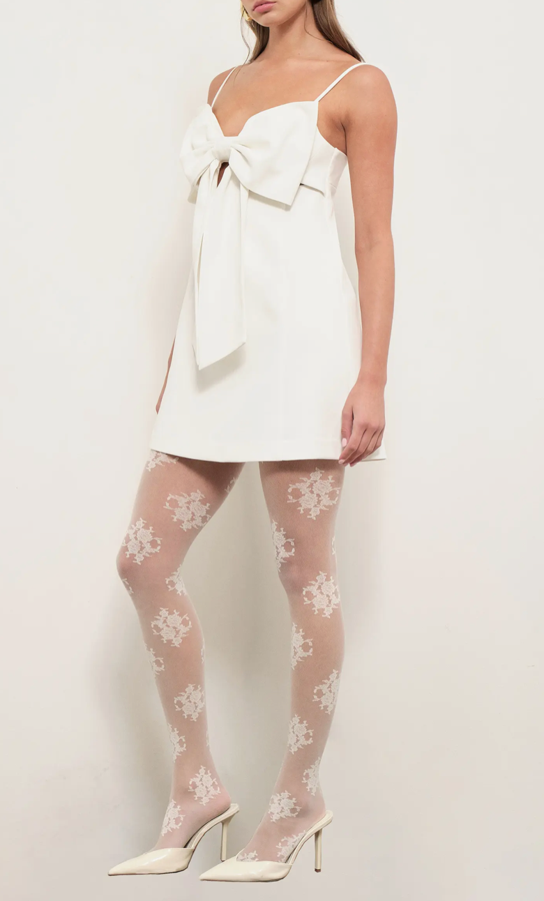 Oversized Bow Structured Mini Dress