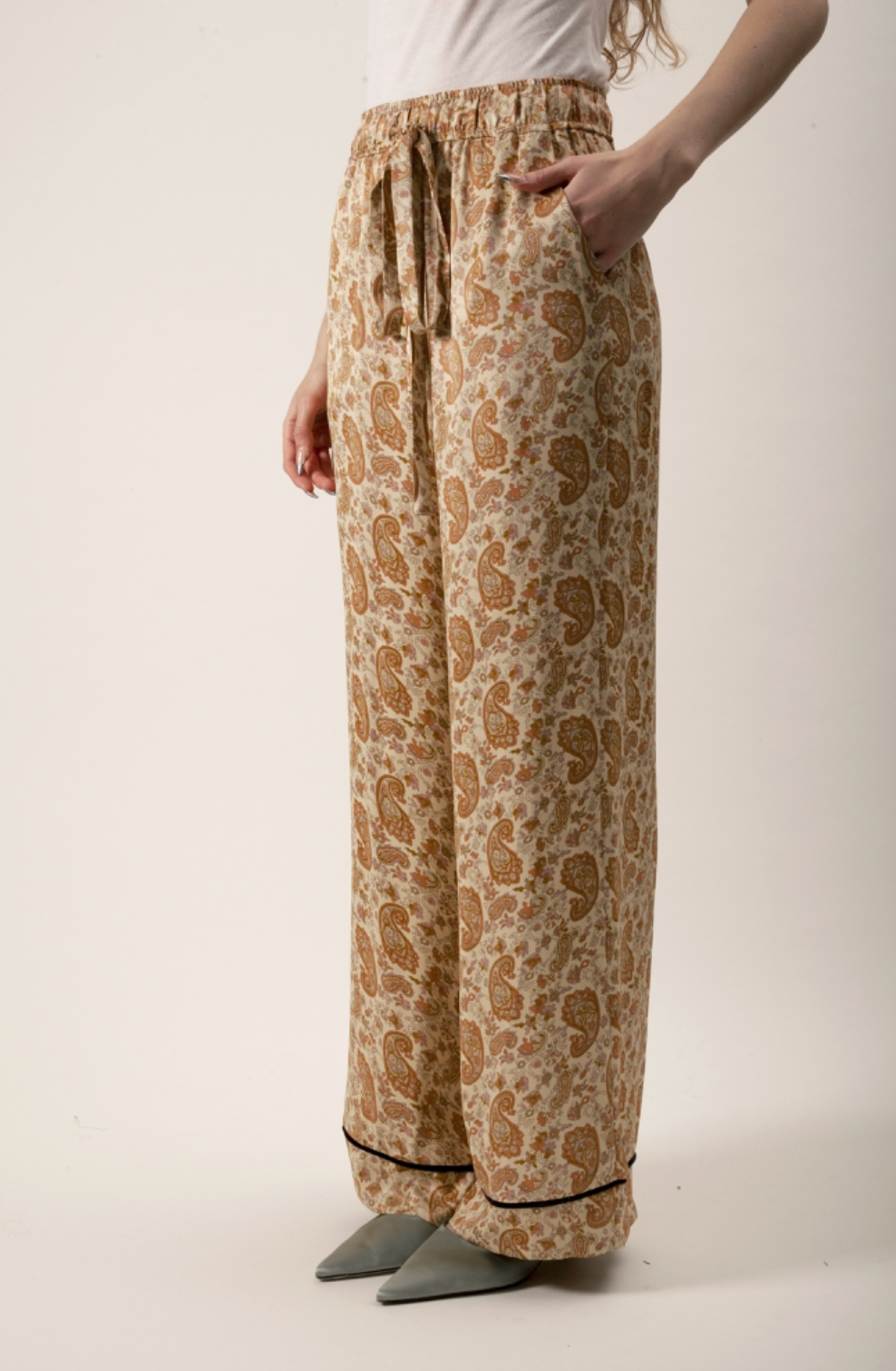 Paisley Print Wide Leg Pant