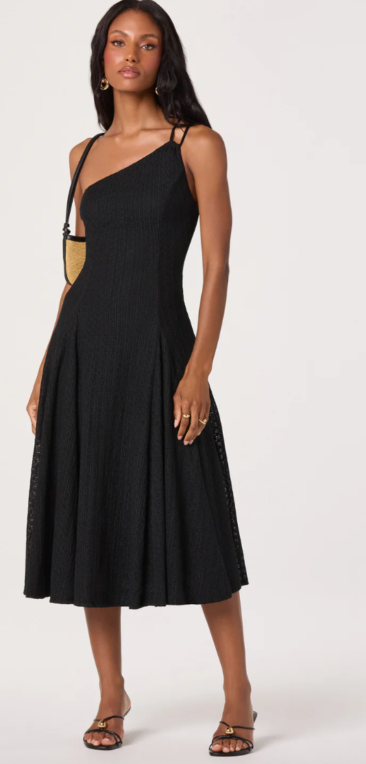 Nola One-Shoulder Knit Midi Dress