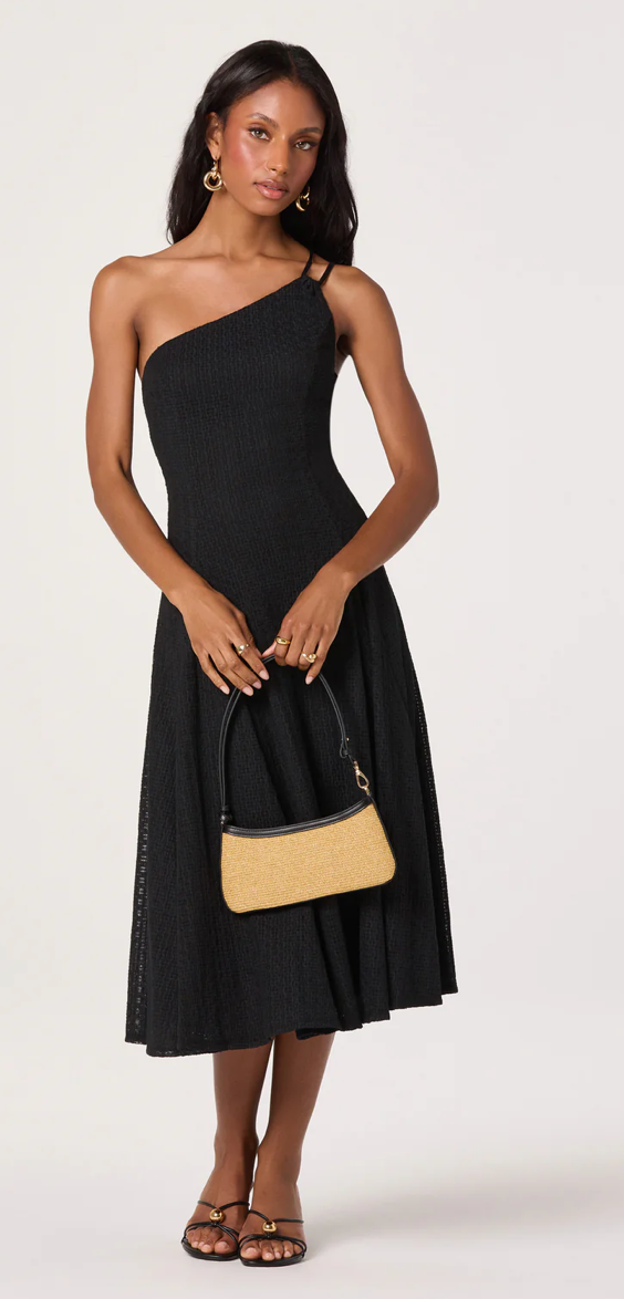 Nola One-Shoulder Knit Midi Dress
