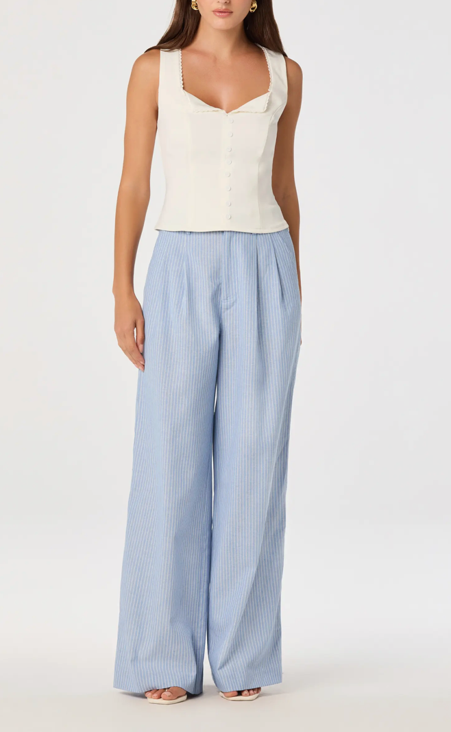 Linsey Pinstripe Wide Leg Pant