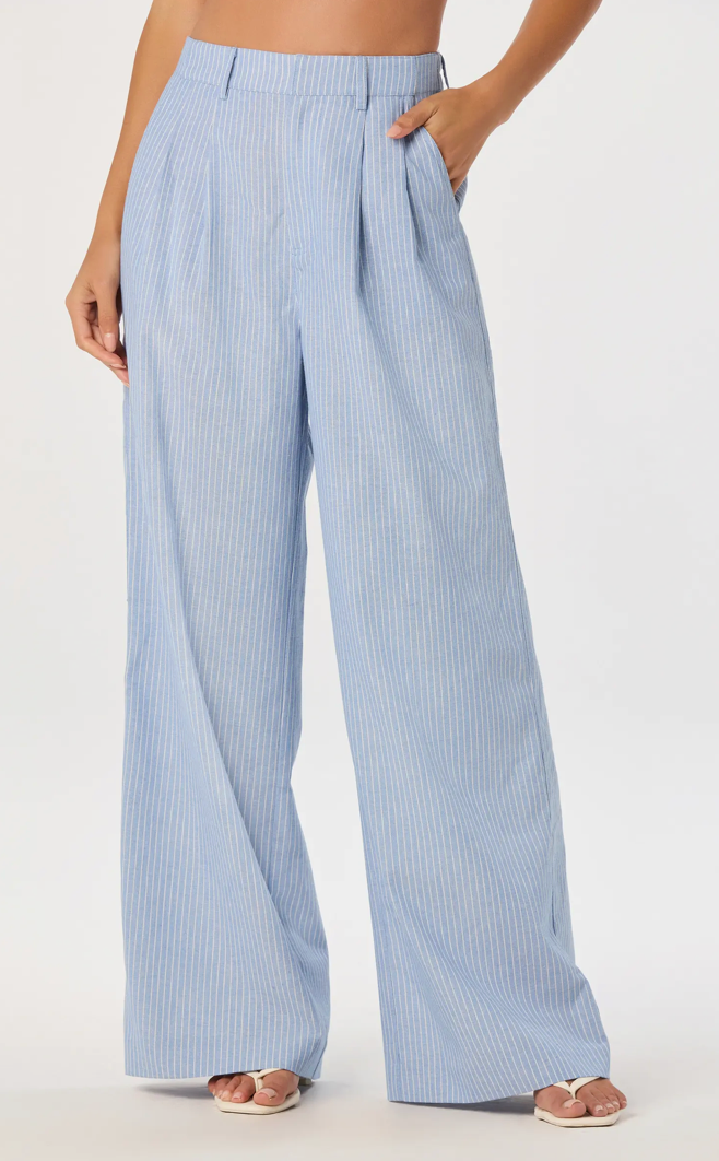 Linsey Pinstripe Wide Leg Pant